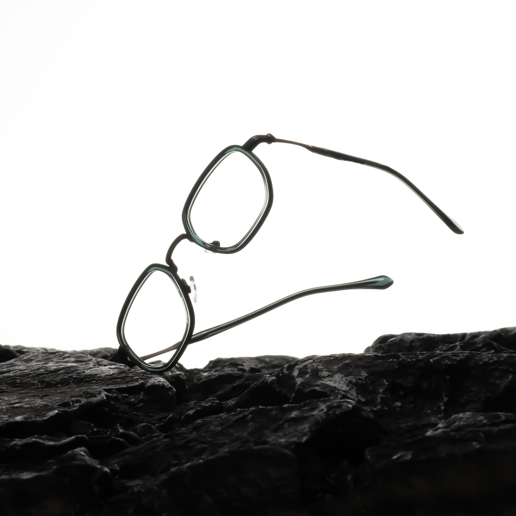 Lifestyle photography #1 of Hunter in Deep Forest Green with Clear Blue Light Blocking Lenses