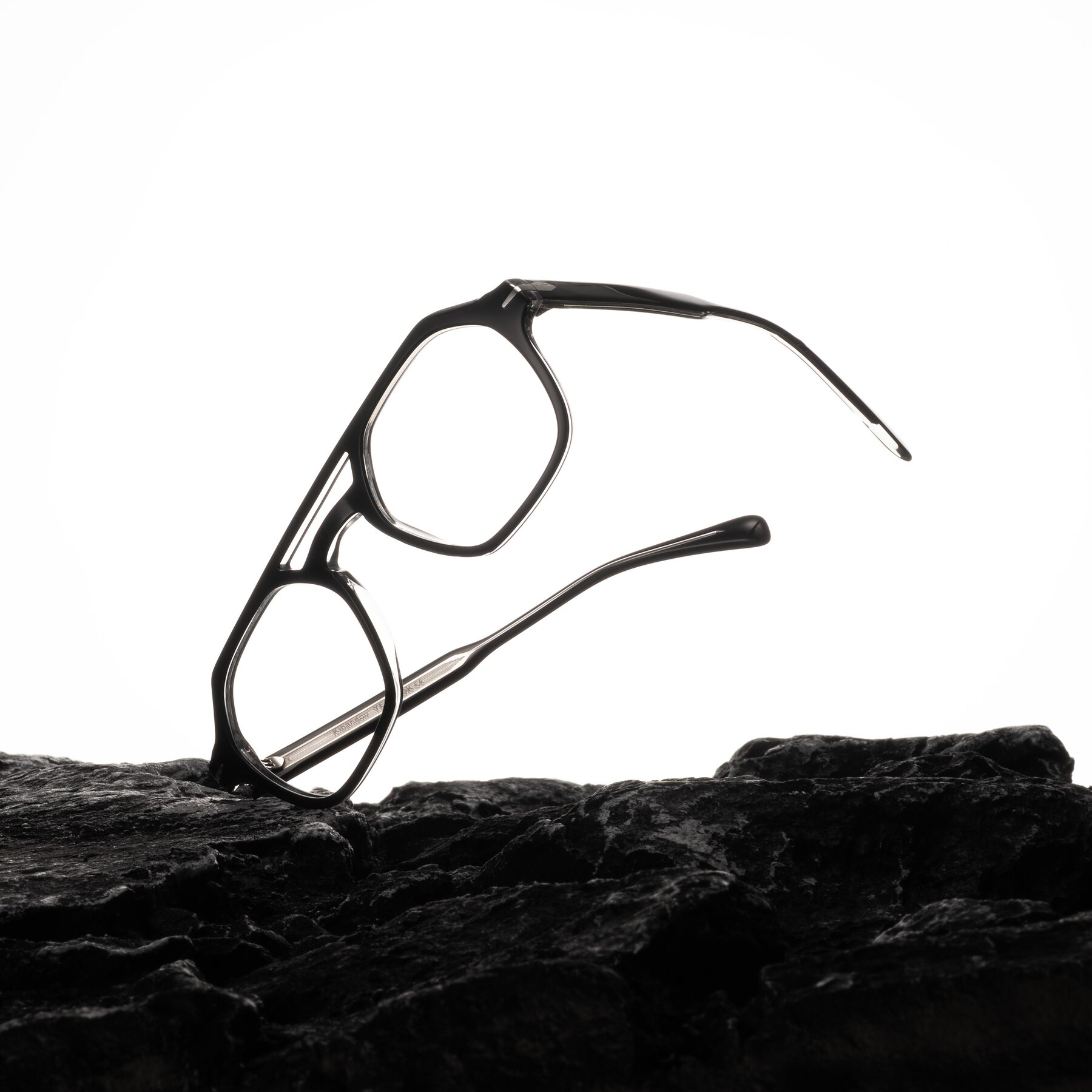 Lifestyle photography #2 of Kibandou in Black/Clear with Clear Eyeglass Lenses