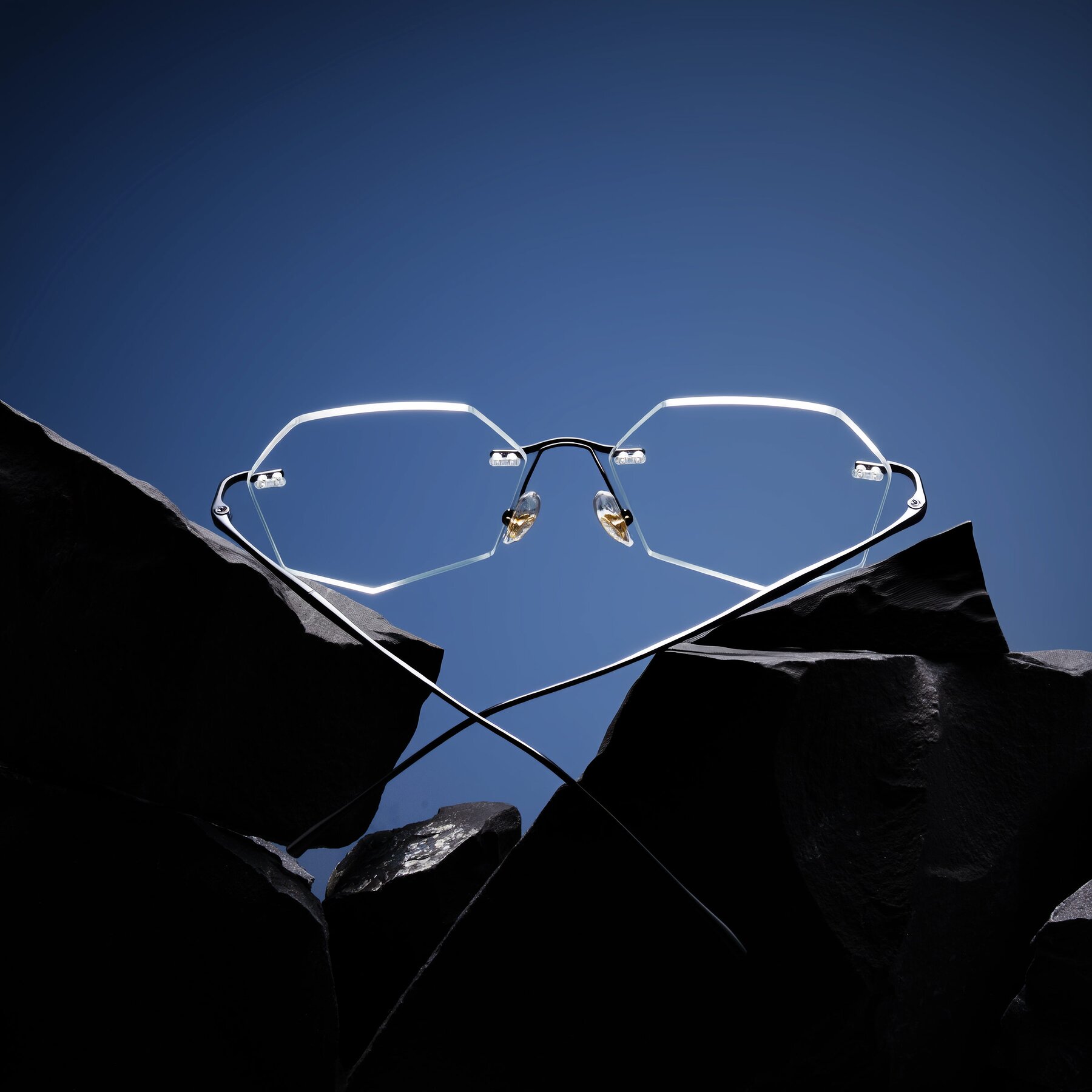 Lifestyle photography #2 of Edme in Matte Black with Clear Blue Light Blocking Lenses