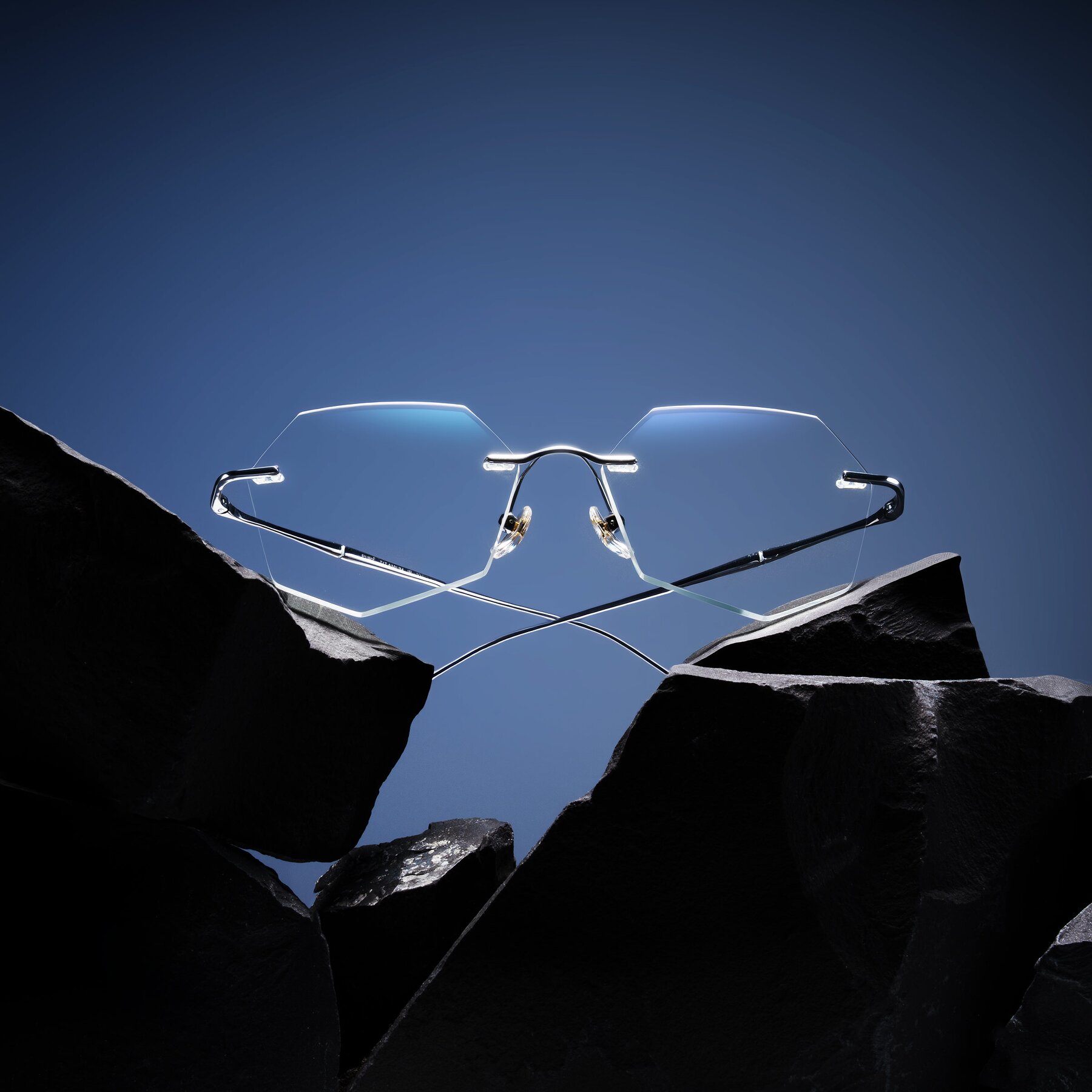 Lifestyle photography #1 of Edme in Silver with Clear Reading Eyeglass Lenses