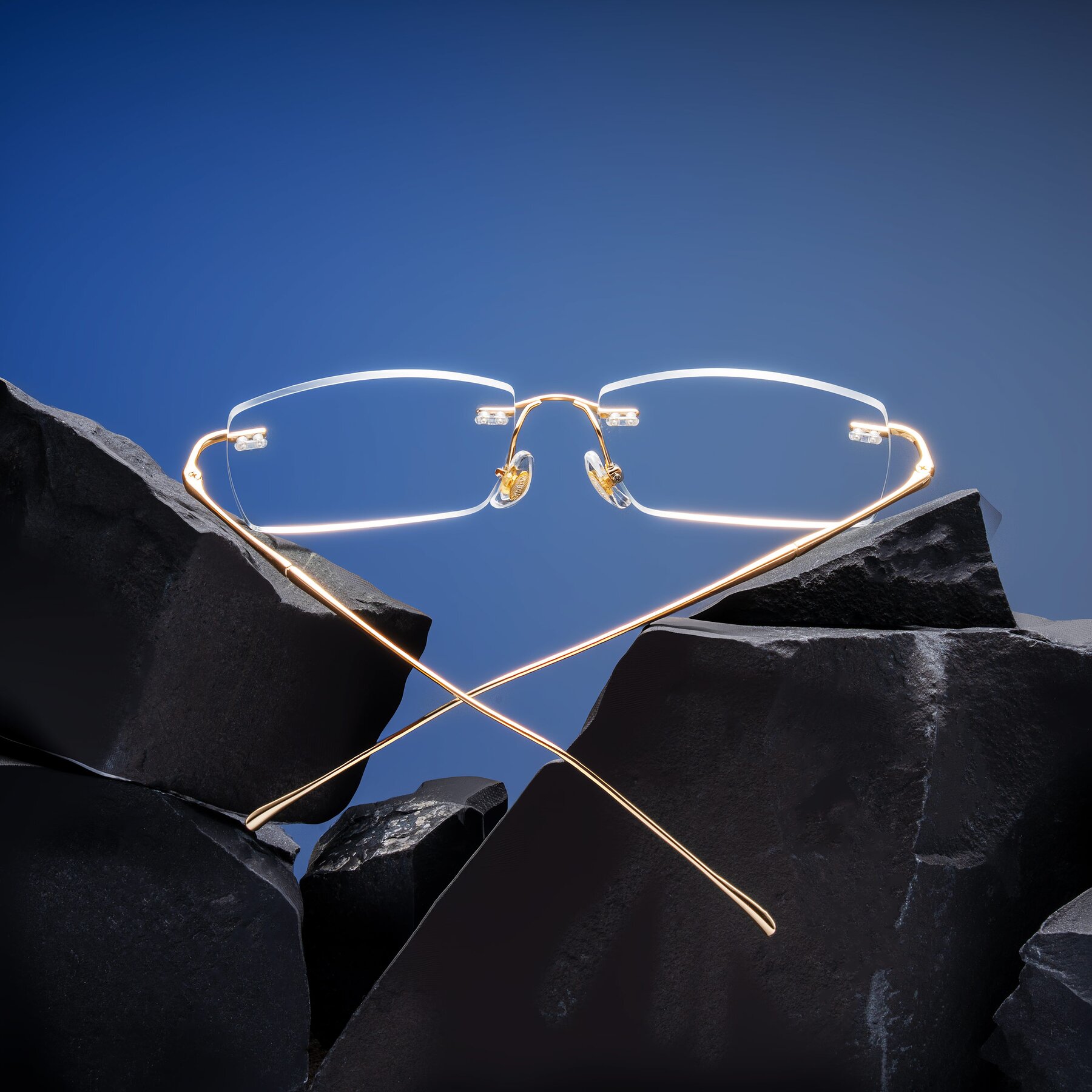 Lifestyle photography #2 of Cartman in Gold with Clear Eyeglass Lenses