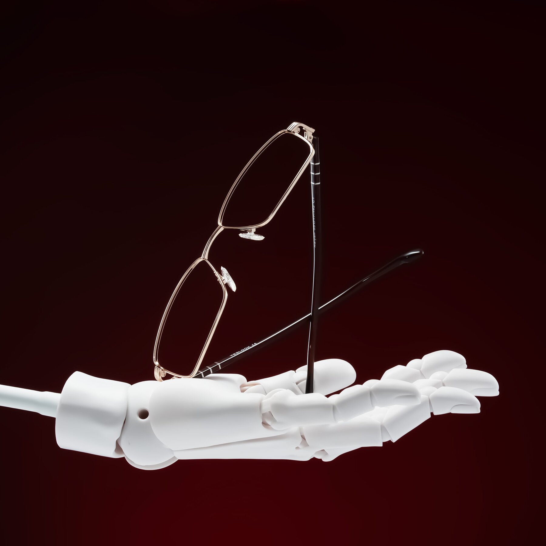 Lifestyle photography #1 of Raiyah in Gold/Dark Brown with Clear Eyeglass Lenses