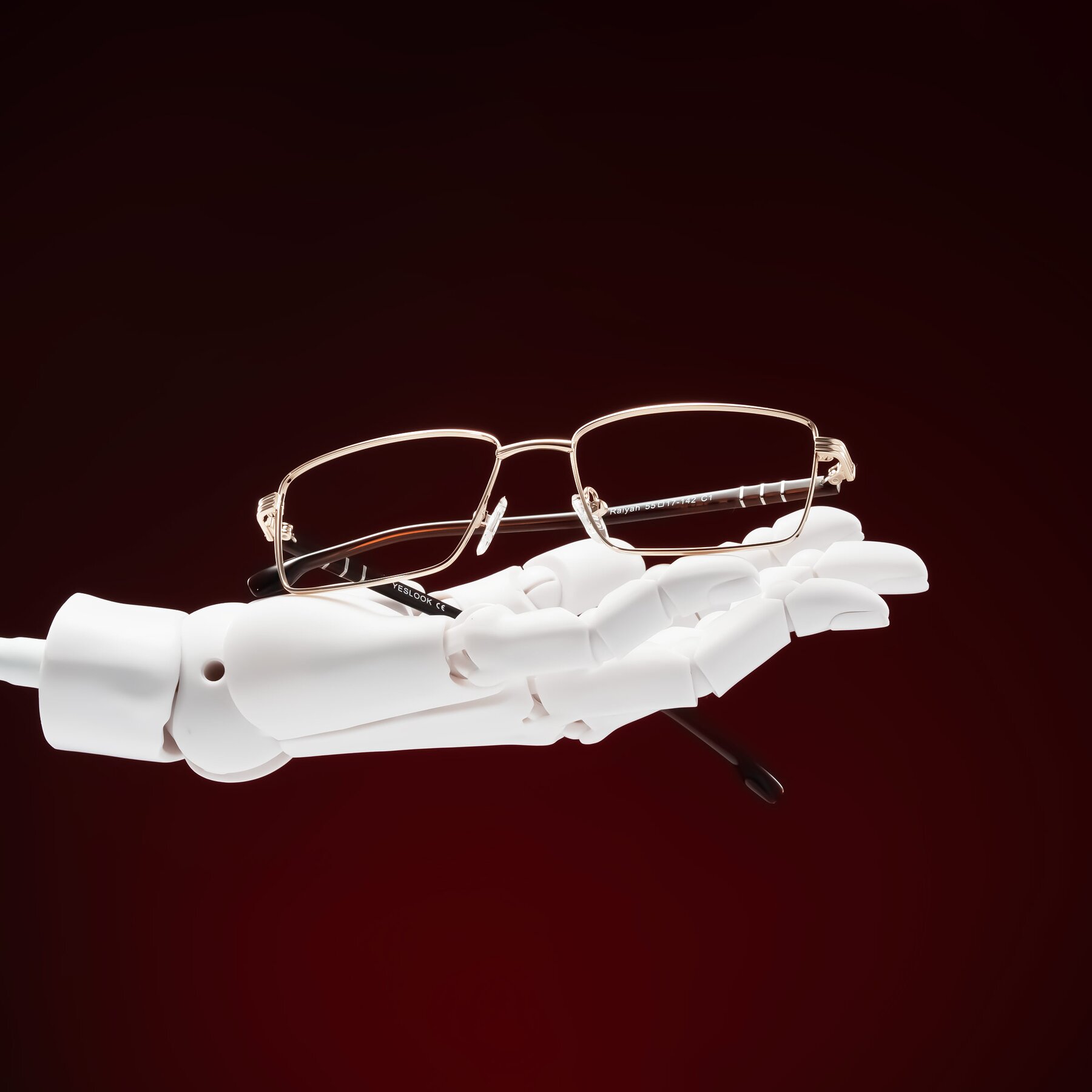 Lifestyle photography #2 of Raiyah in Gold/Dark Brown with Clear Eyeglass Lenses