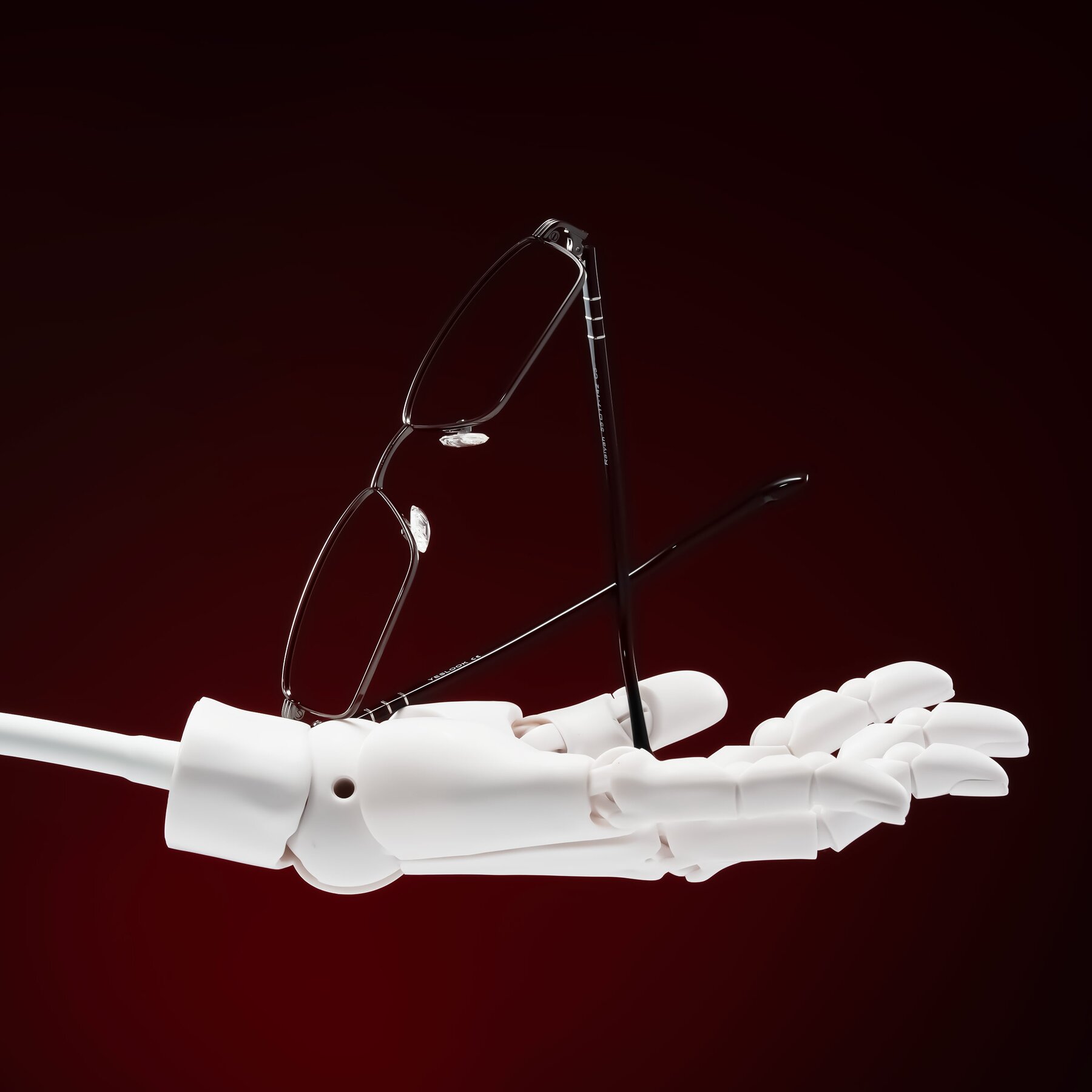 Lifestyle photography #1 of Raiyah in Gunmetal/Black with Clear Blue Light Blocking Lenses