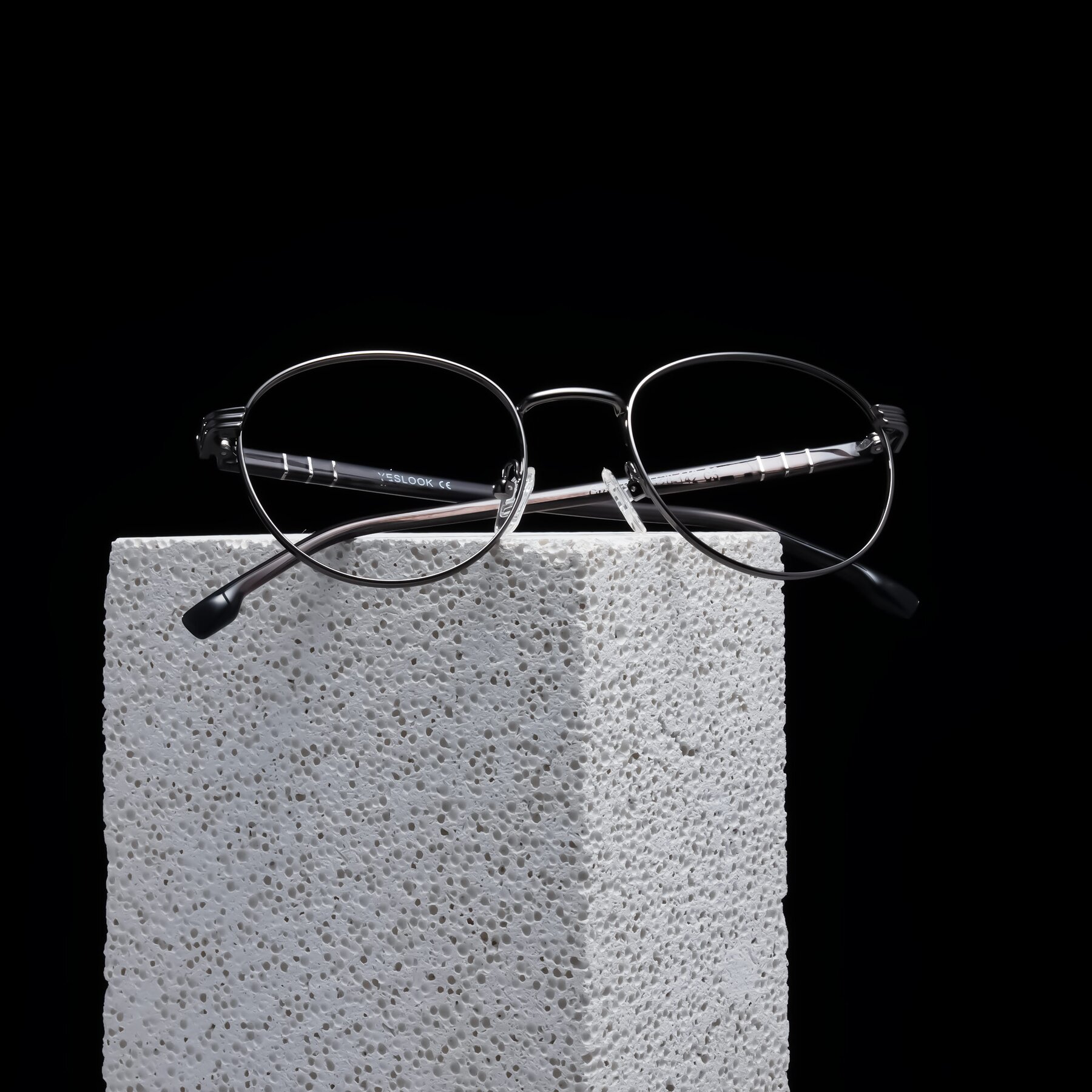 Lifestyle photography #1 of Orozco in Gunmetal/Dark Gray with Clear Blue Light Blocking Lenses