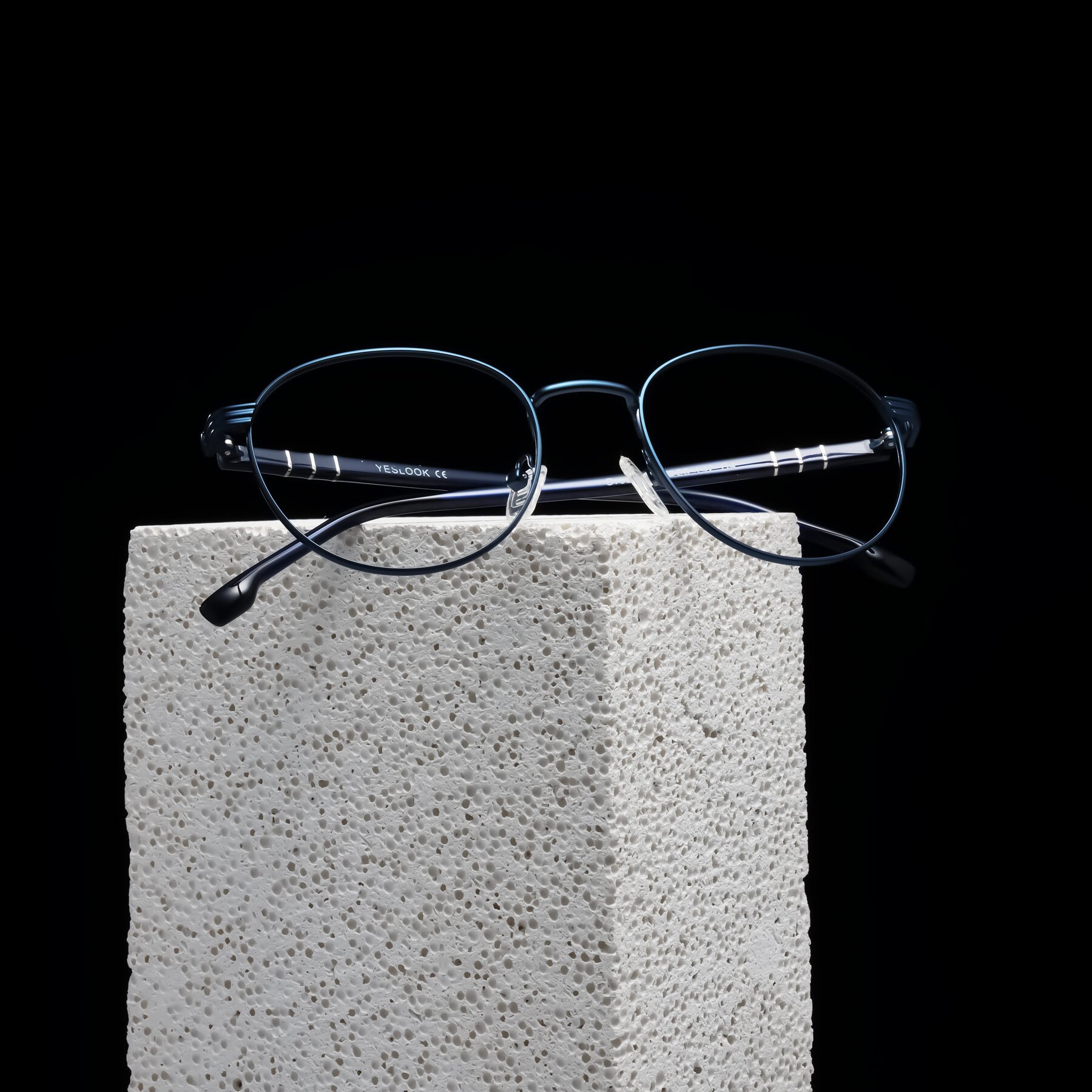 Lifestyle photography #1 of Orozco in Matte Blue/Blue with Clear Eyeglass Lenses