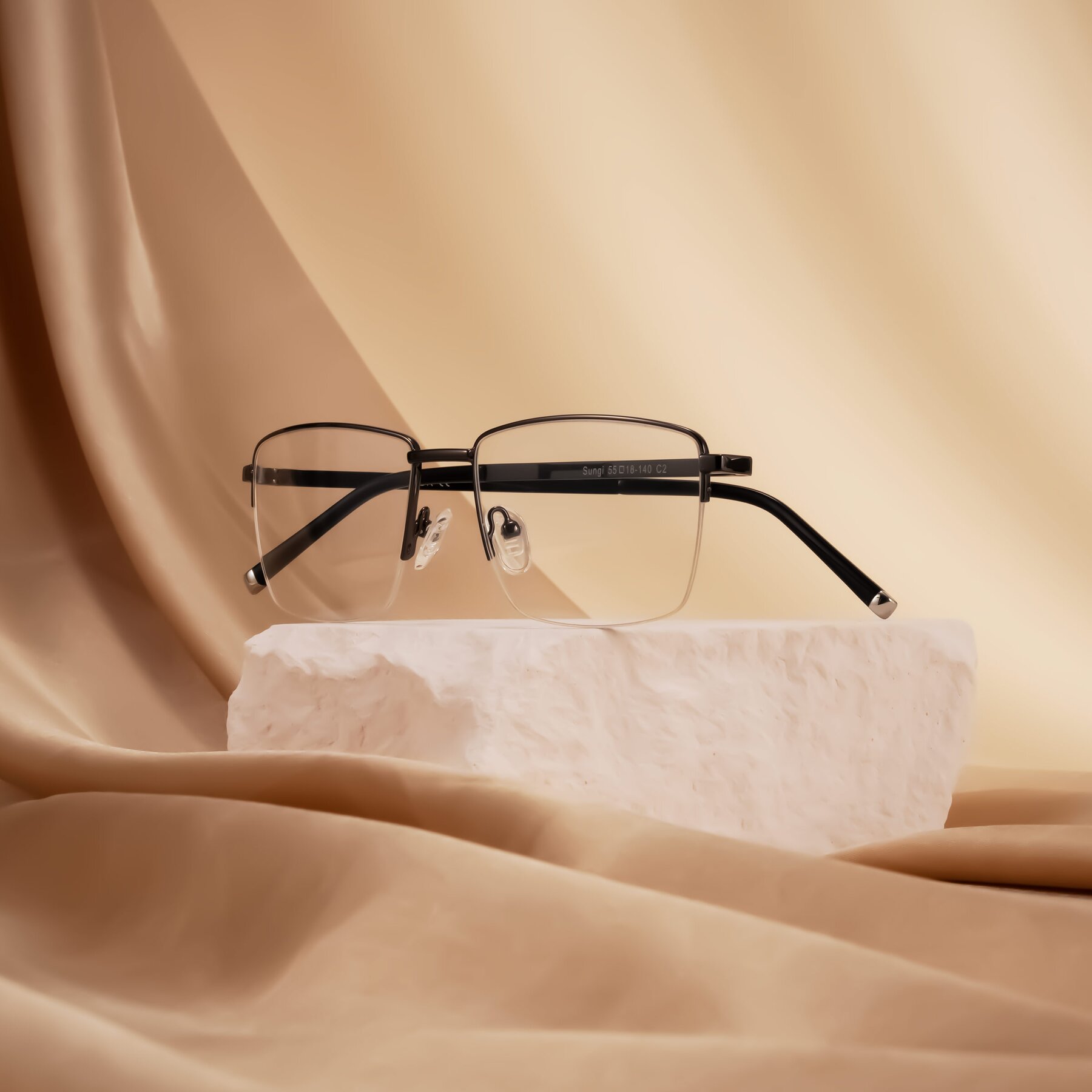 Lifestyle photography #1 of Sungi in Gunmetal with Clear Eyeglass Lenses