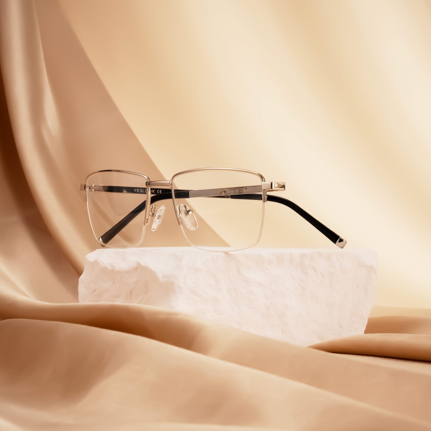 Lifestyle photography #1 of Sungi in Gold with Clear Eyeglass Lenses