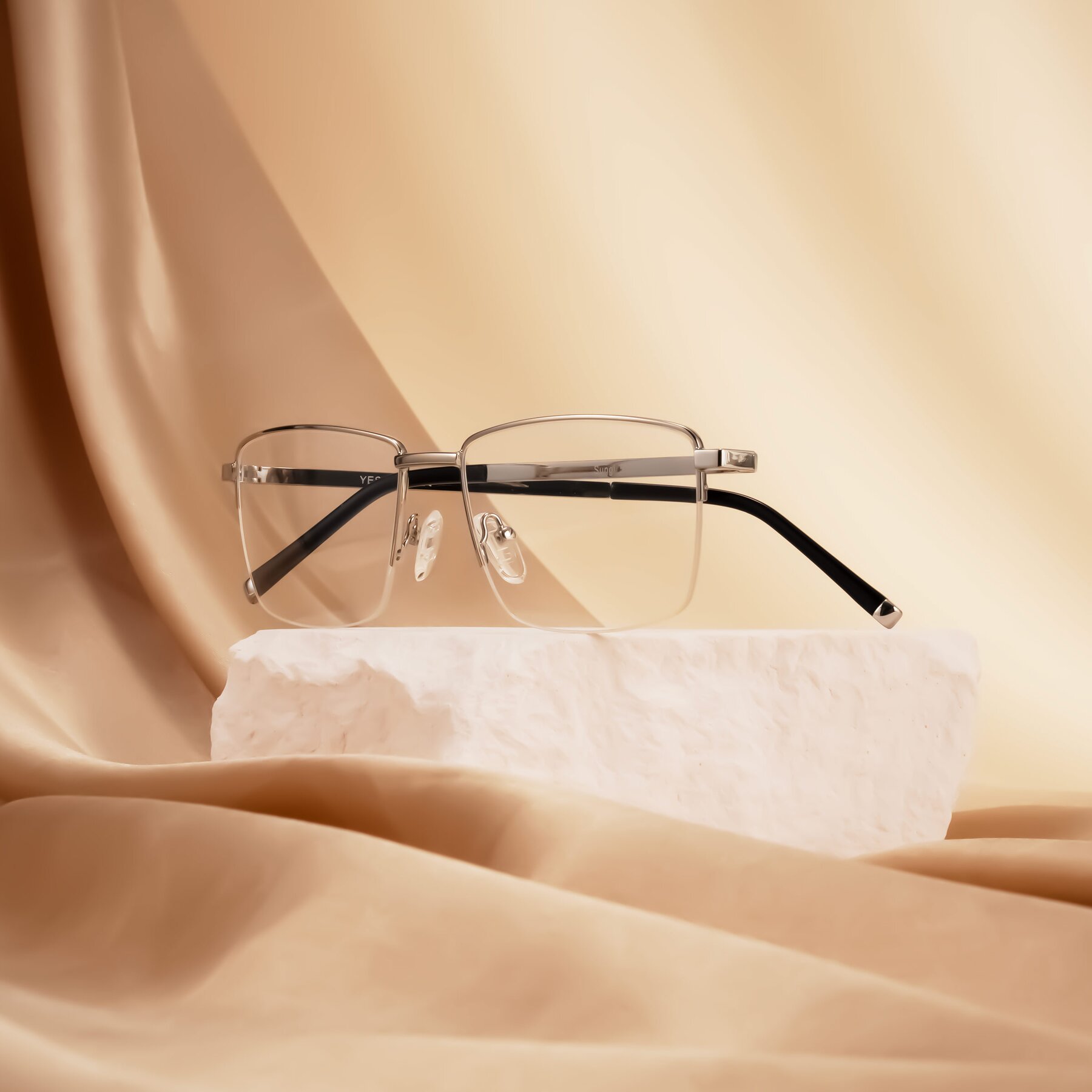 Lifestyle photography #1 of Sungi in Silver with Clear Eyeglass Lenses