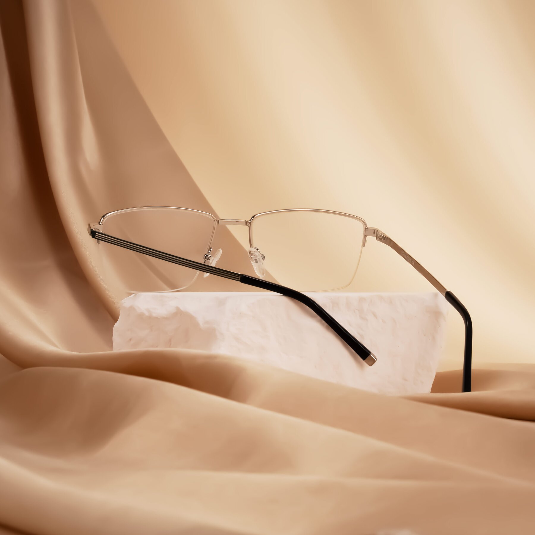 Lifestyle photography #2 of Sungi in Silver with Clear Eyeglass Lenses