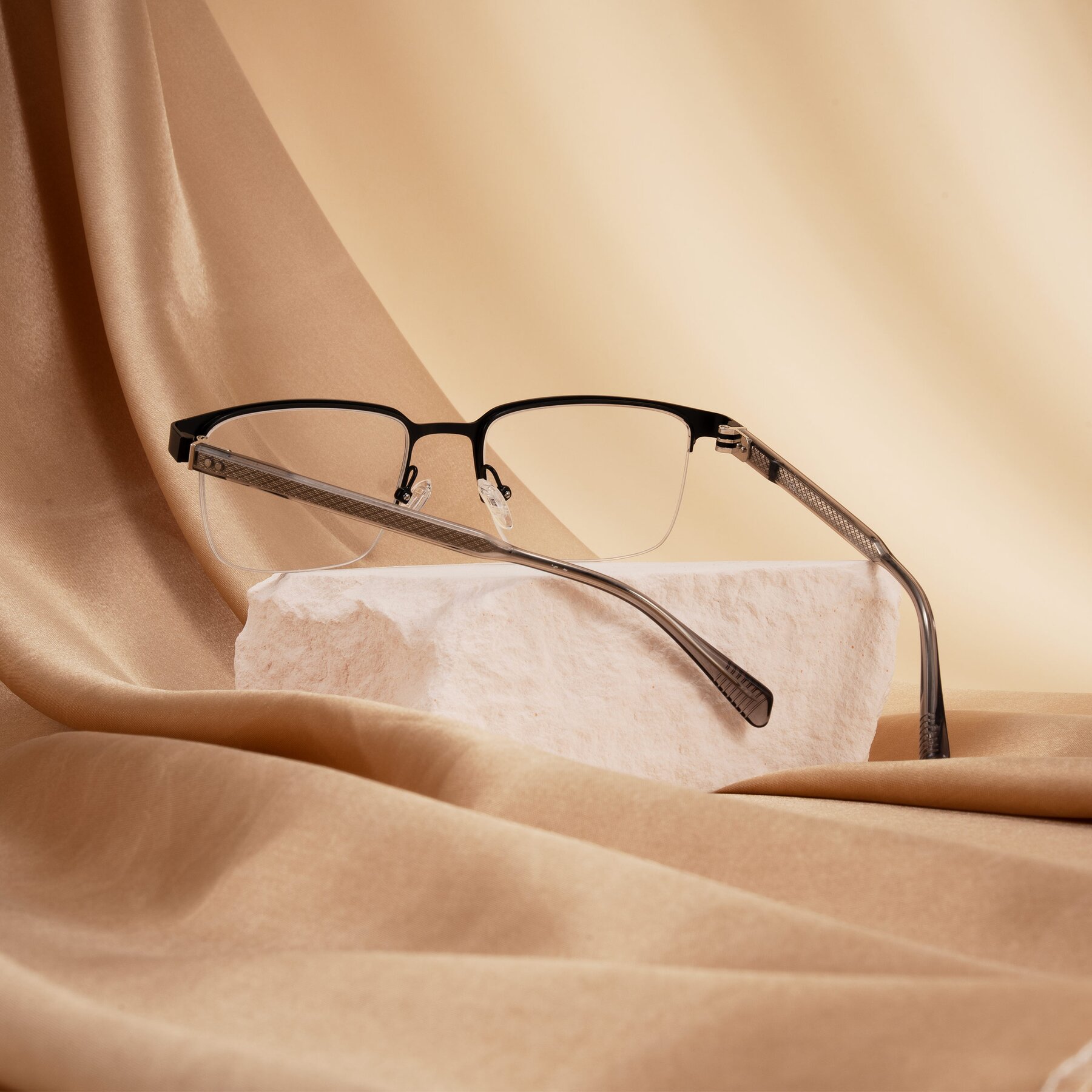 Lifestyle photography #2 of Tunt in Matte Black with Clear Eyeglass Lenses