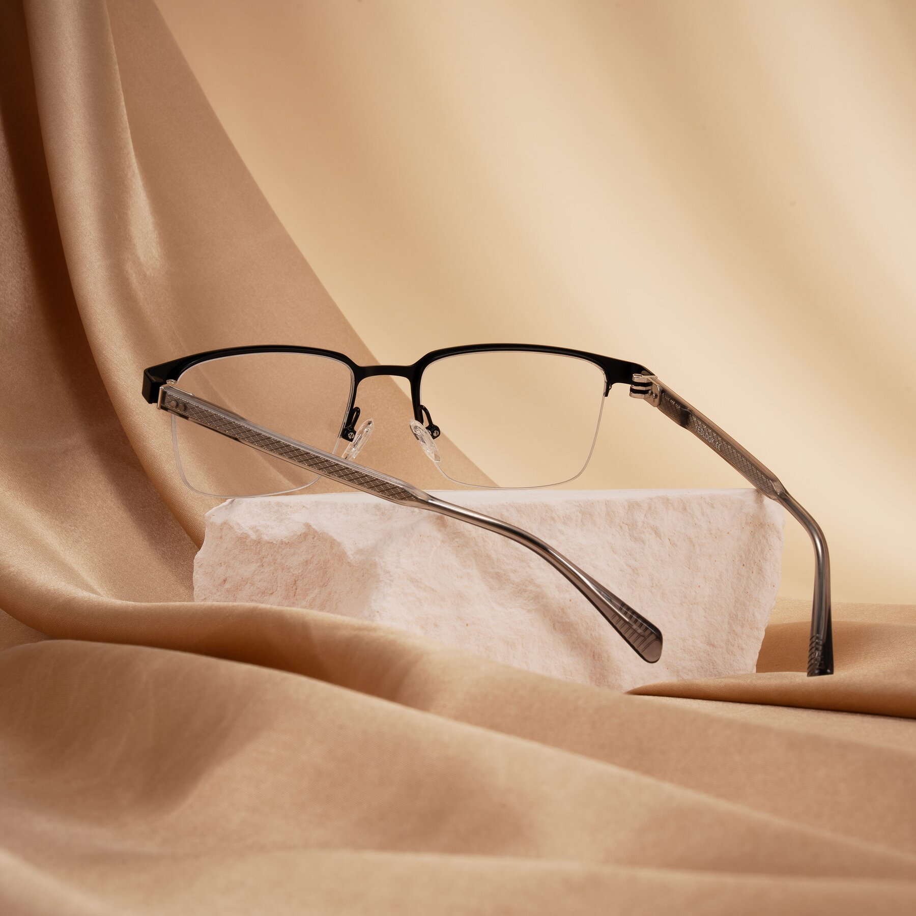 Lifestyle photography #2 of Tunt in Brushed Silver with Clear Eyeglass Lenses