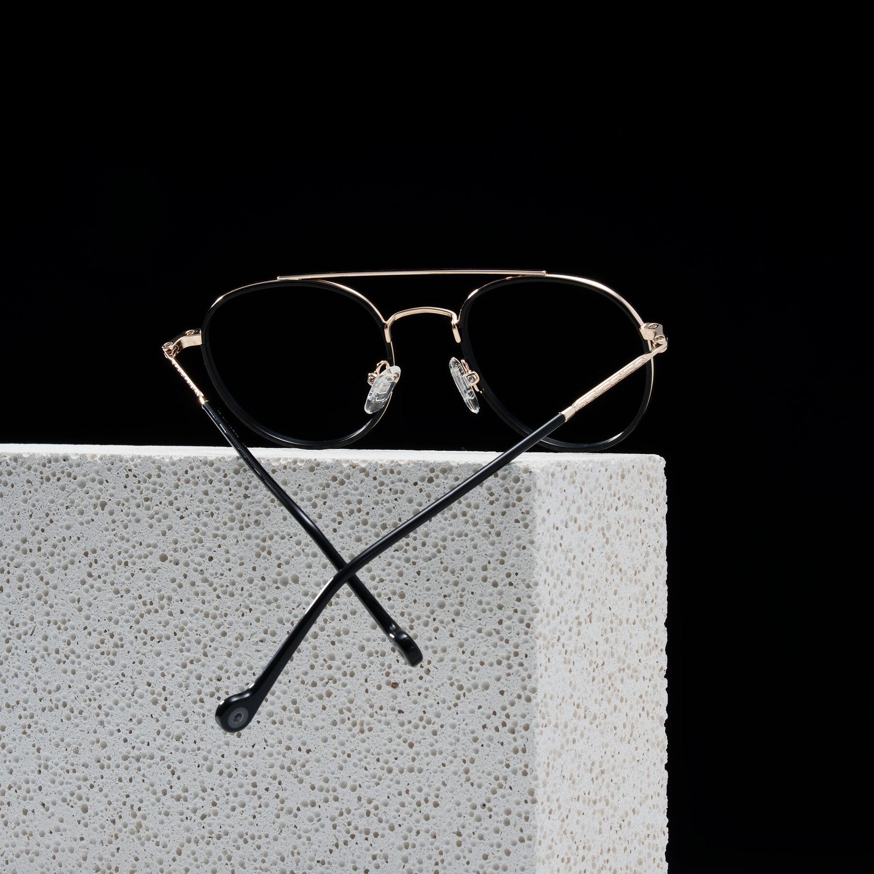 Lifestyle photography #1 of Biko in Black/Gold with Clear Eyeglass Lenses