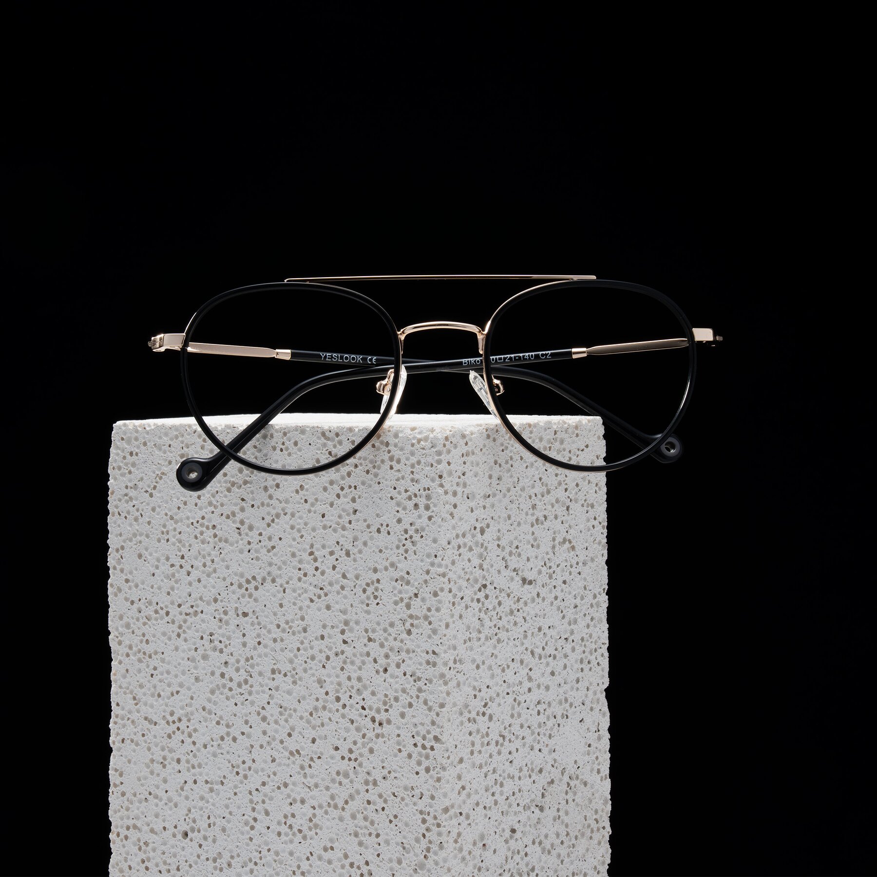 Lifestyle photography #2 of Biko in Black/Gold with Clear Eyeglass Lenses