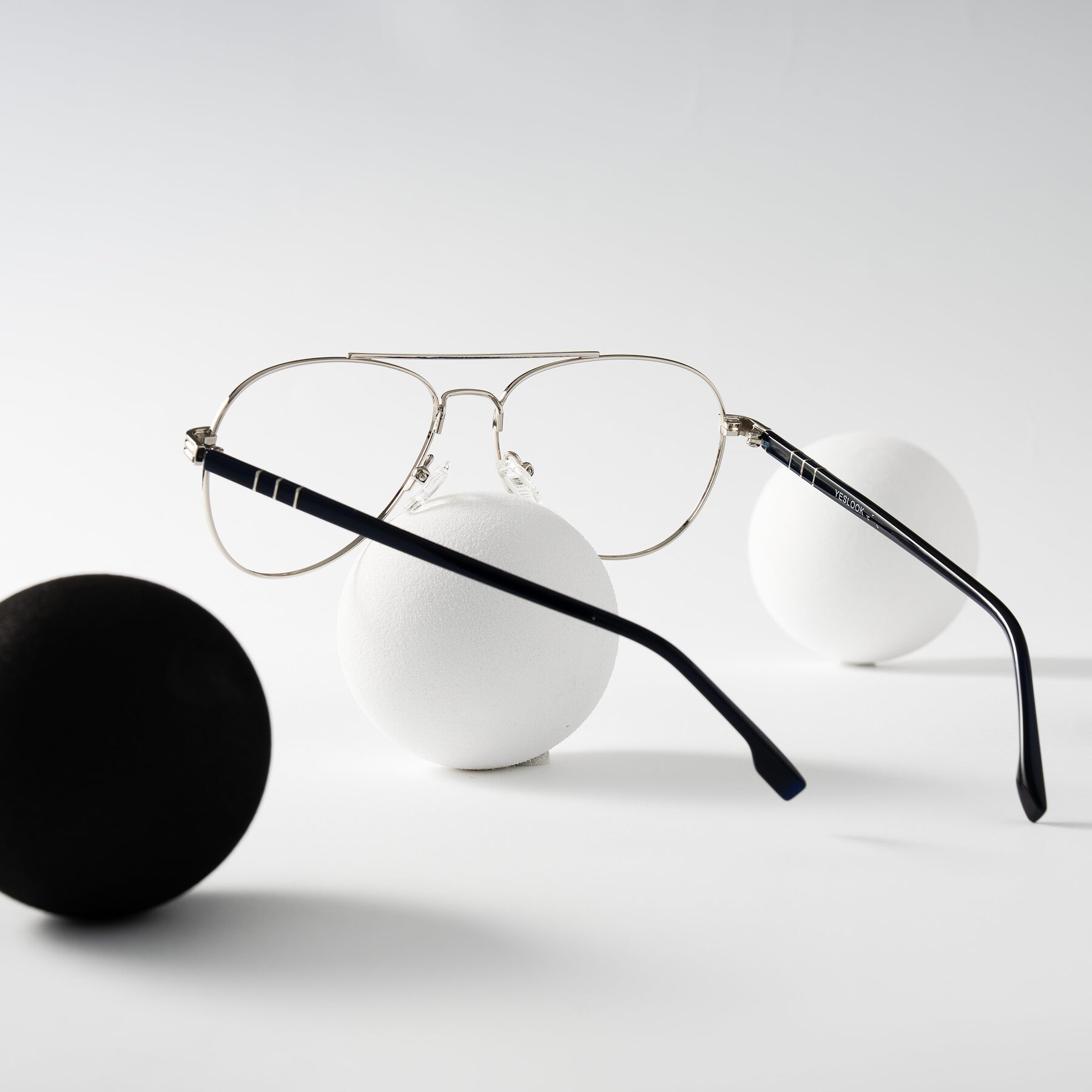 Lifestyle photography #2 of Aimo in Silver/Dark Blue with Clear Eyeglass Lenses