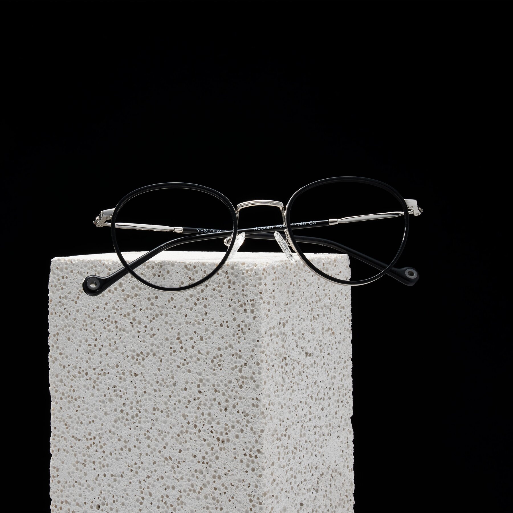 Lifestyle photography #1 of Hoosen in Black/Silver with Clear Eyeglass Lenses