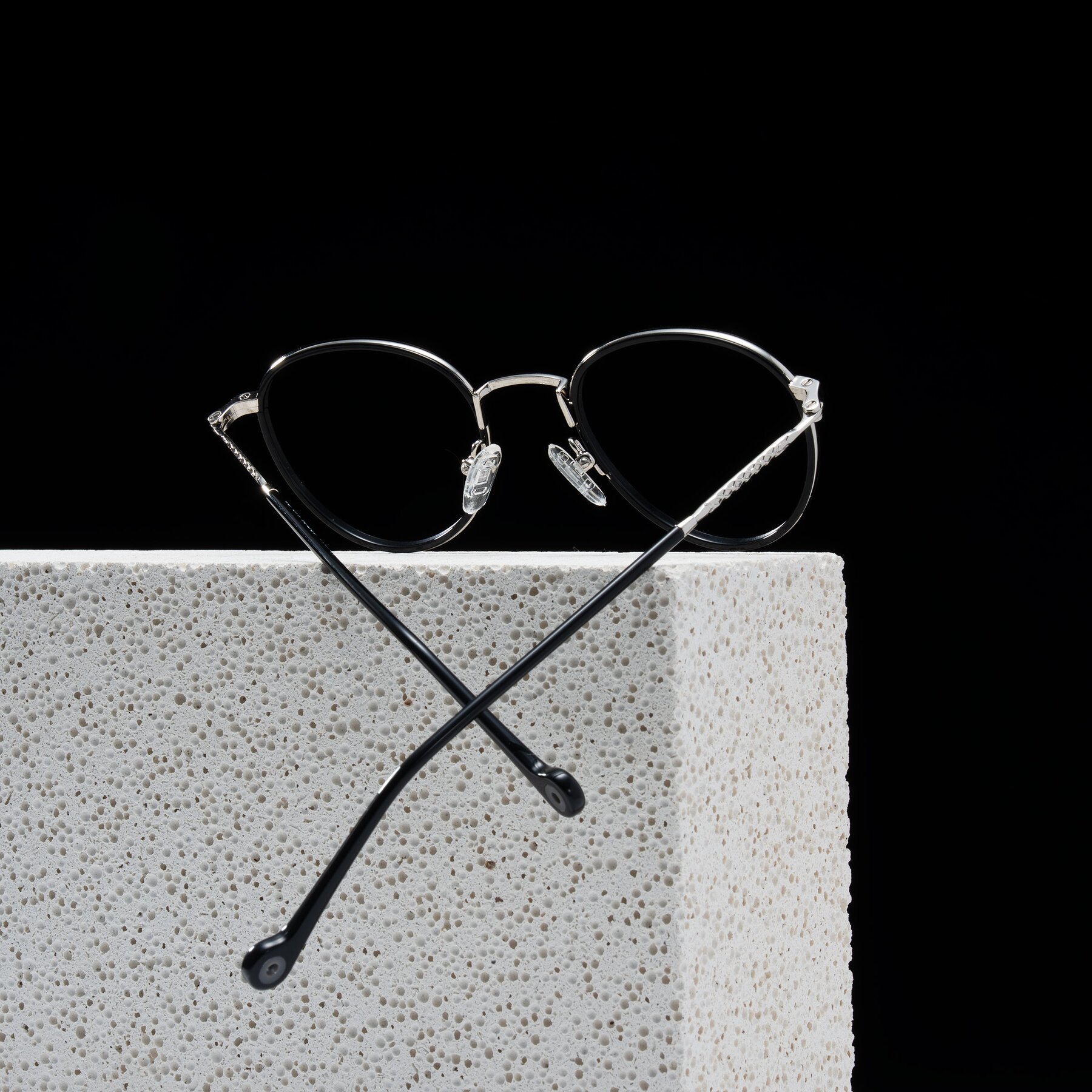 Lifestyle photography #2 of Hoosen in Black/Silver with Clear Eyeglass Lenses
