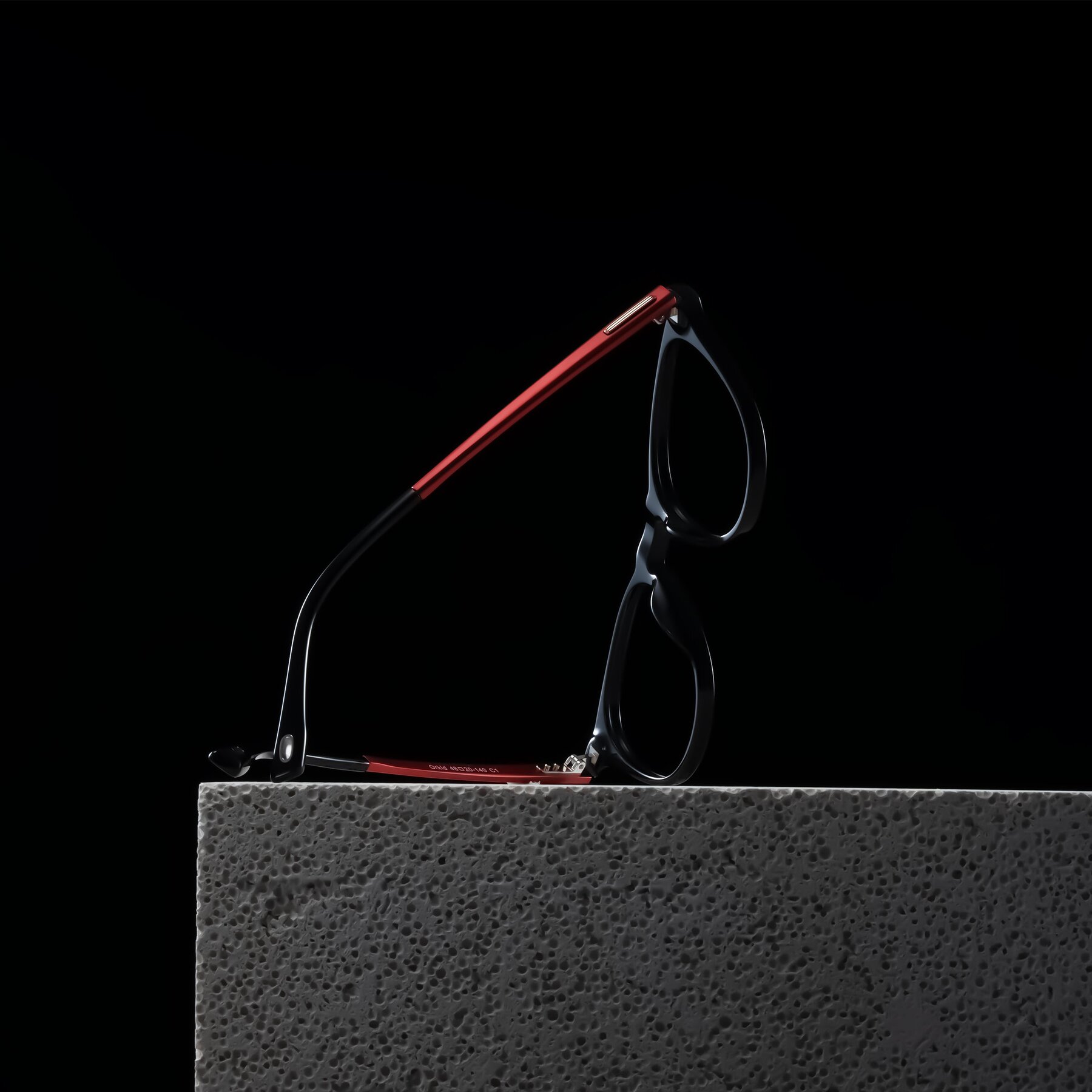 Lifestyle photography #1 of Orkid in Black/Red with Clear Eyeglass Lenses