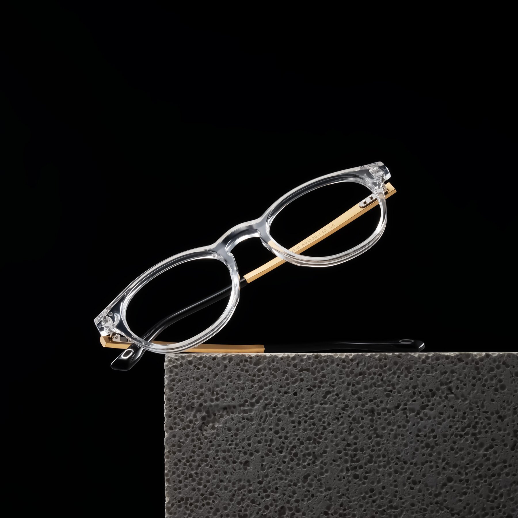 Lifestyle photography #1 of Orkid in Clear/Gold with Clear Reading Eyeglass Lenses