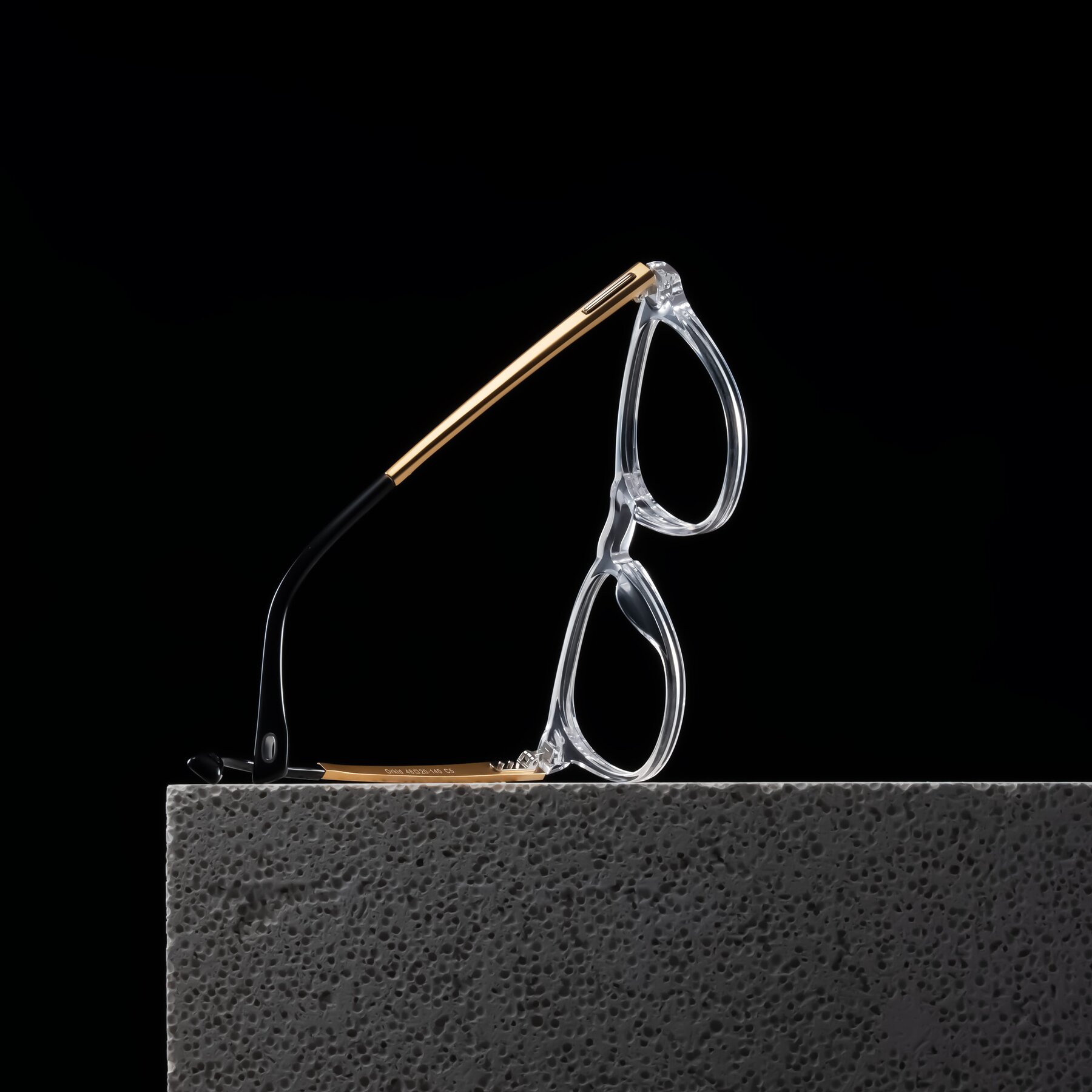 Lifestyle photography #2 of Orkid in Clear/Gold with Clear Reading Eyeglass Lenses