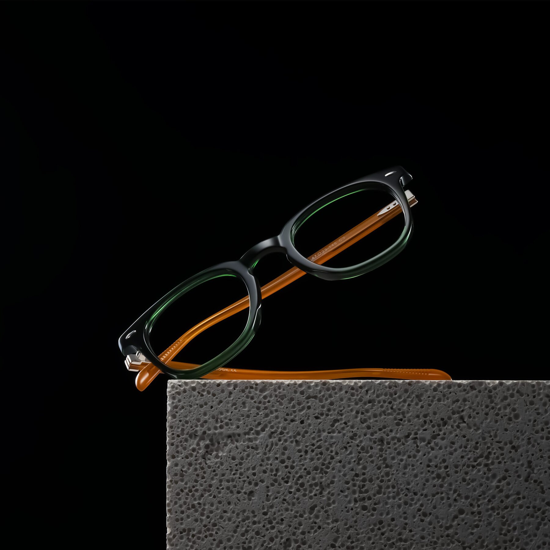 Lifestyle photography #2 of Palu in Emerald Green/Honey with Clear Reading Eyeglass Lenses