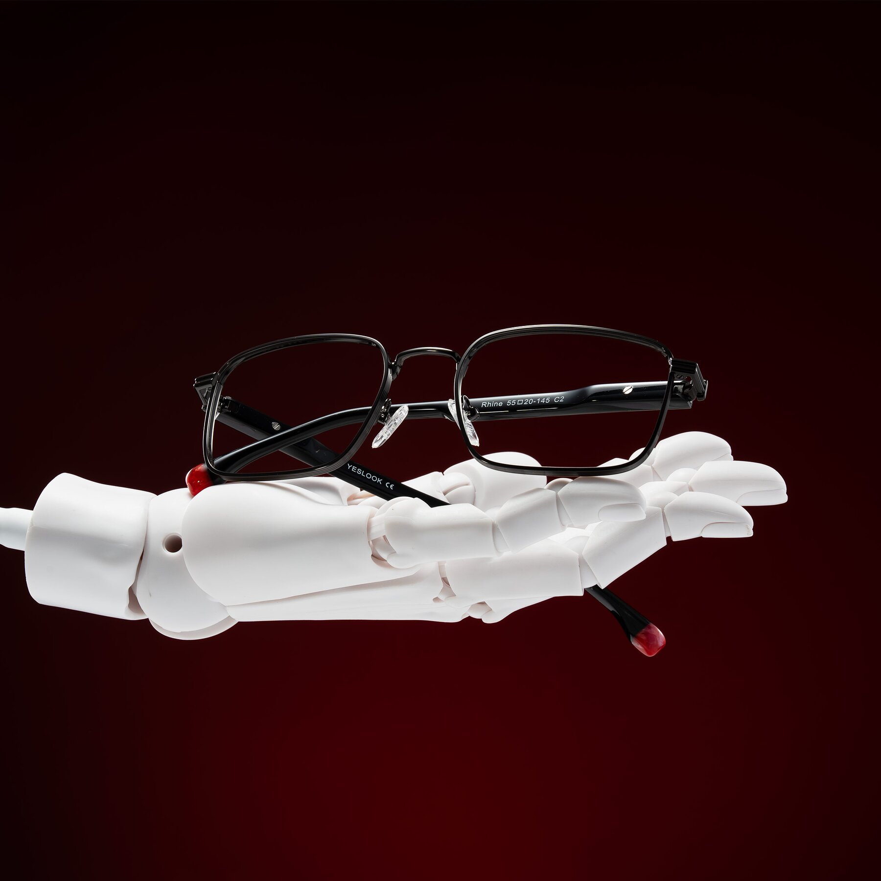 Lifestyle photography #1 of Rhine in Gunmetal/Black with Clear Blue Light Blocking Lenses