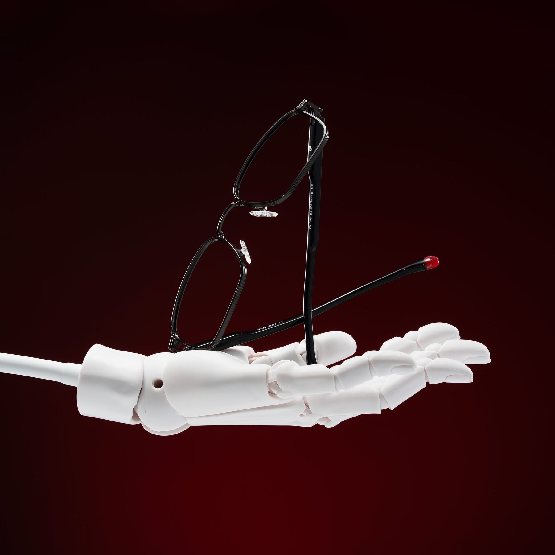 Lifestyle photography #2 of Rhine in Gunmetal/Black with Clear Blue Light Blocking Lenses