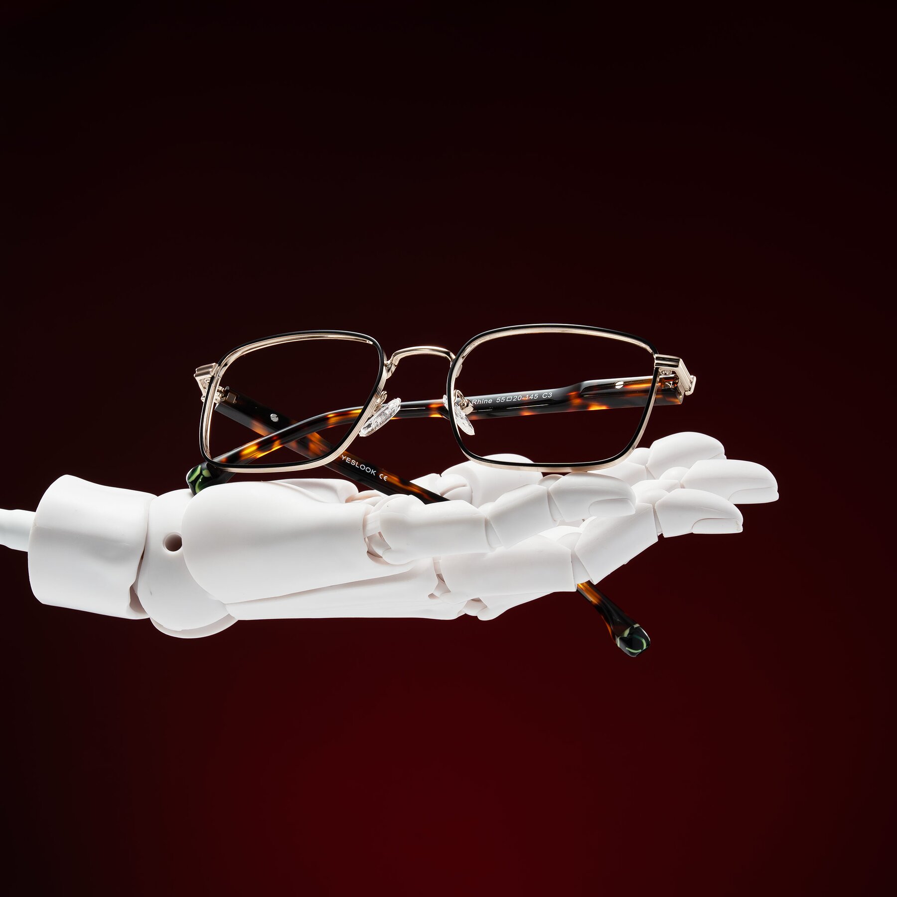 Lifestyle photography #1 of Rhine in Black/Gold/Tortoise with Clear Blue Light Blocking Lenses