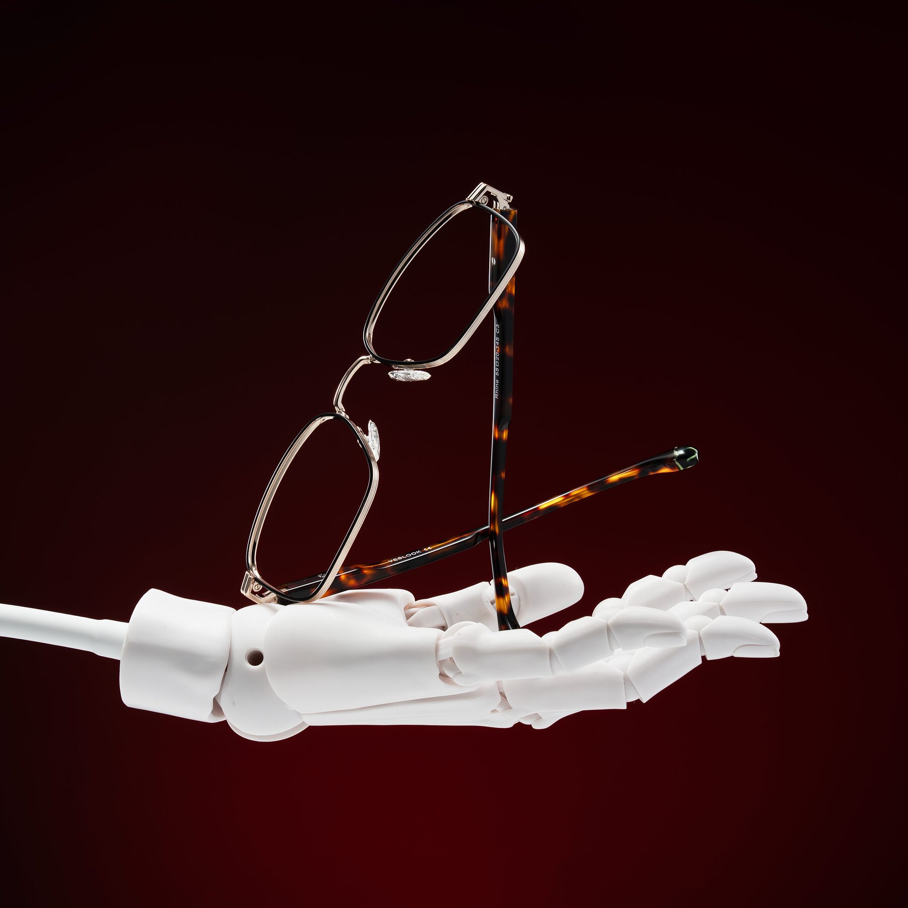 Lifestyle photography #2 of Rhine in Black/Gold/Tortoise with Clear Blue Light Blocking Lenses