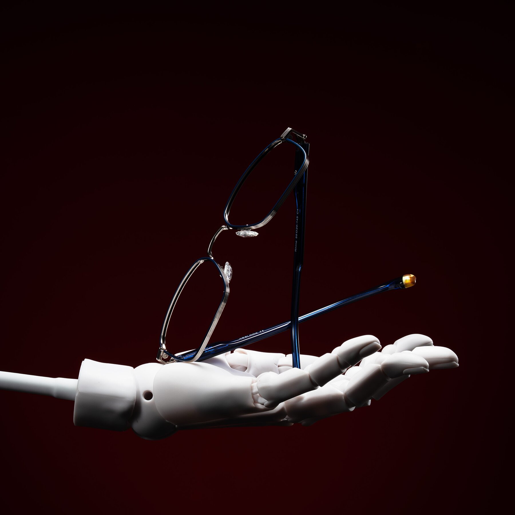 Lifestyle photography #1 of Rhine in Blue/Silver with Clear Blue Light Blocking Lenses