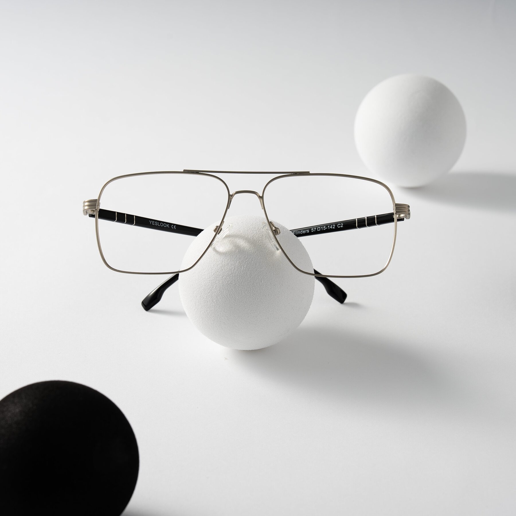 Lifestyle photography #1 of Flinders in Matte Silver with Clear Eyeglass Lenses