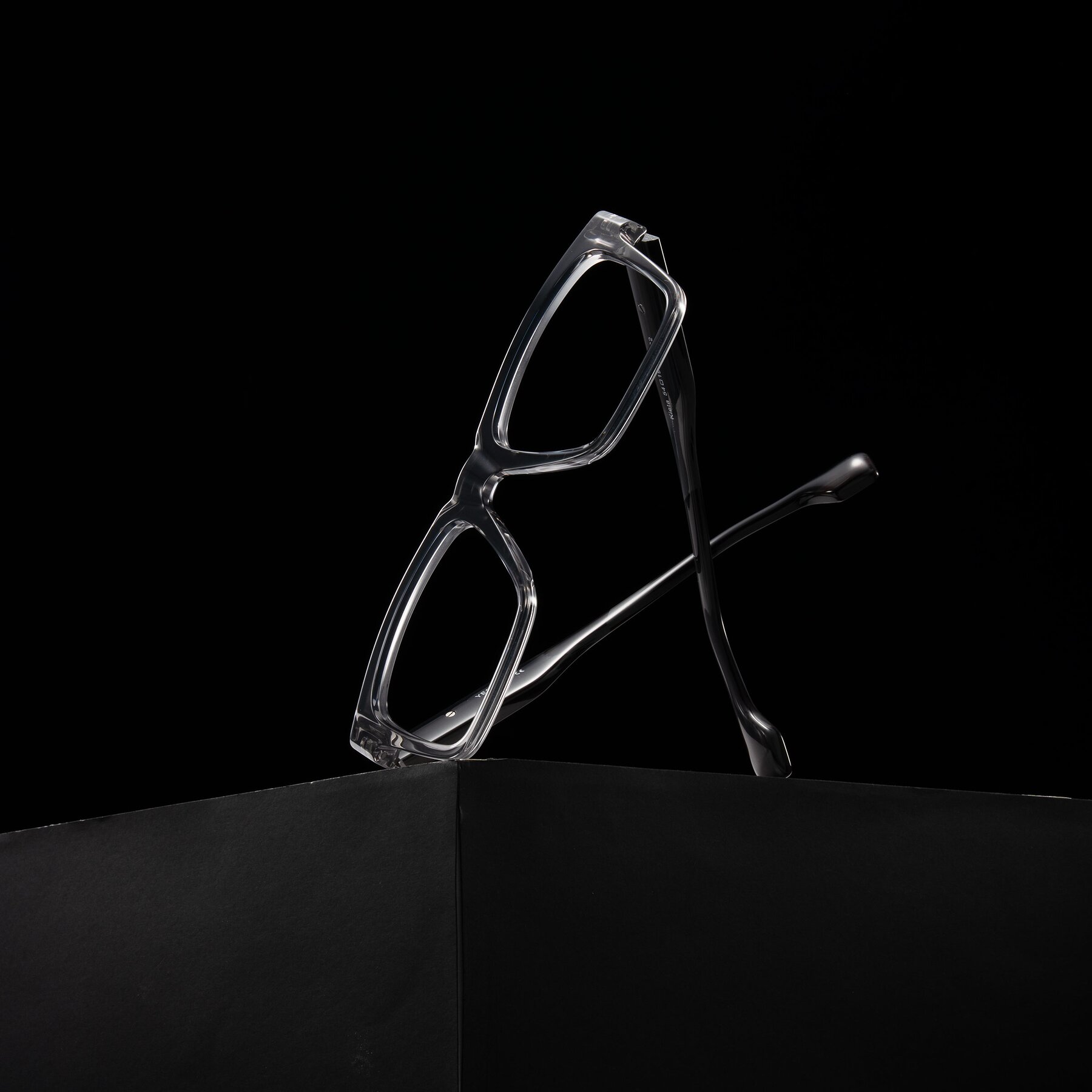 Lifestyle photography #2 of Kieta in Transparent Gray/Gray Brown Striped with Clear Eyeglass Lenses