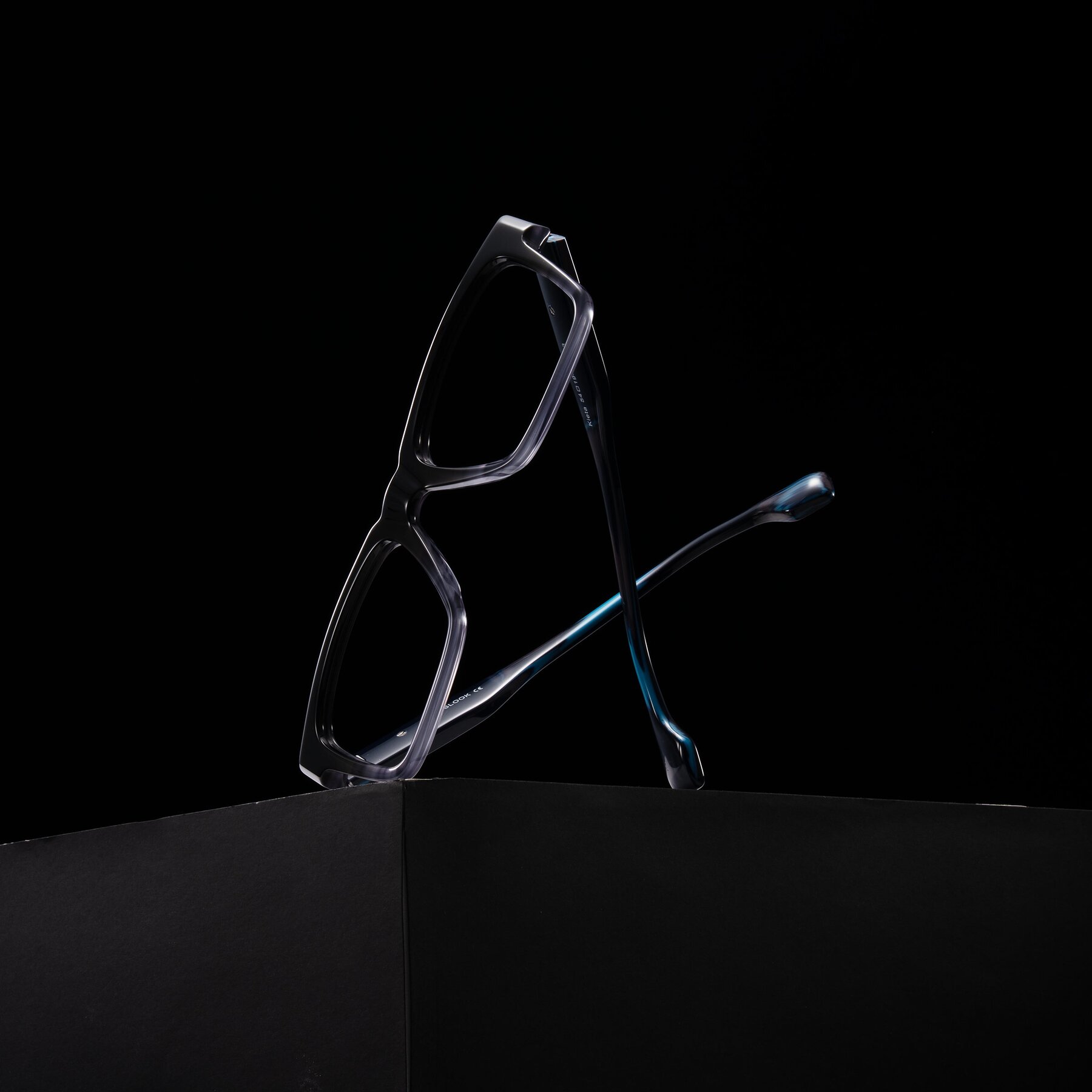 Lifestyle photography #2 of Kieta in Gradient Gray/Blue Striped with Clear Reading Eyeglass Lenses