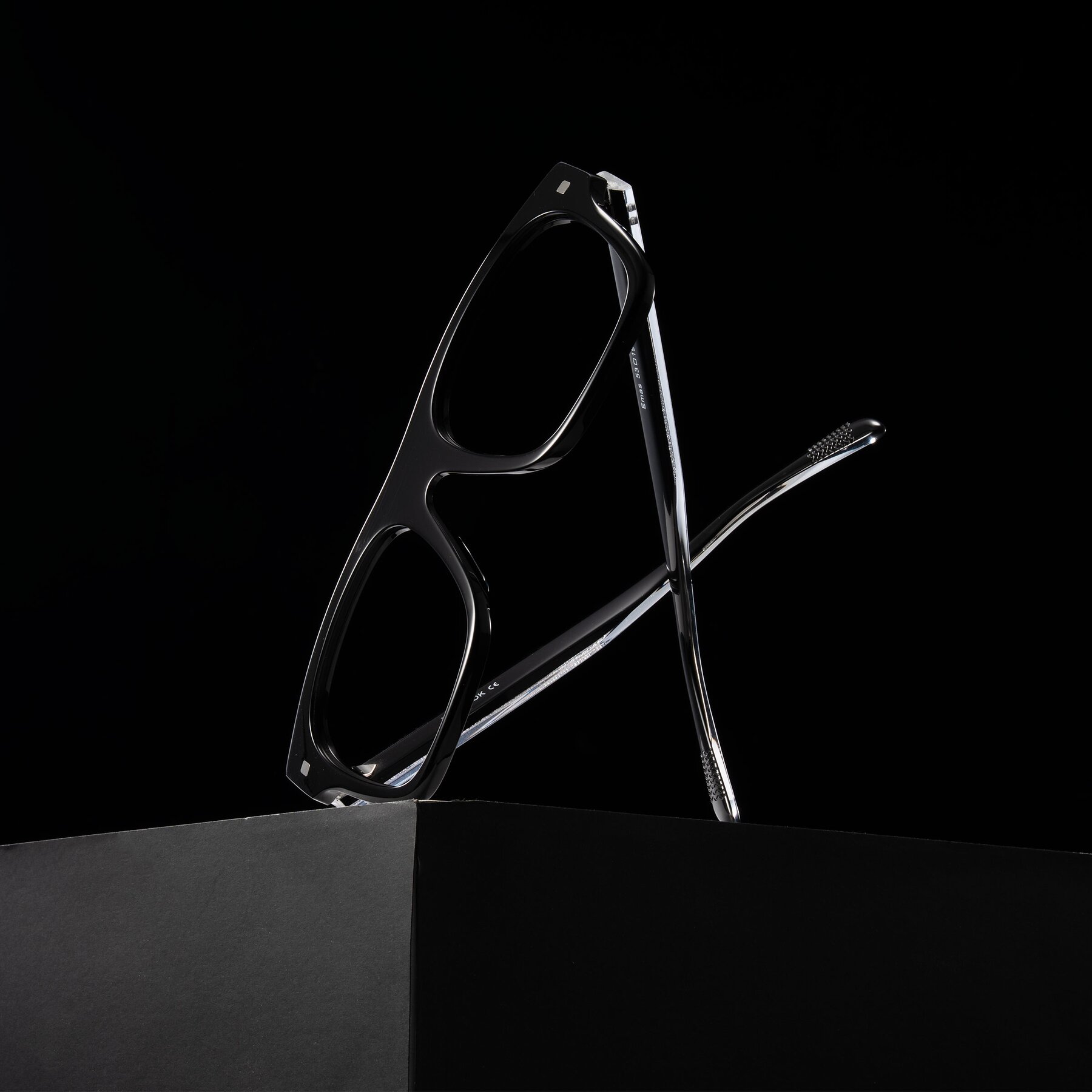 Lifestyle photography #1 of Emas in Black with Clear Blue Light Blocking Lenses