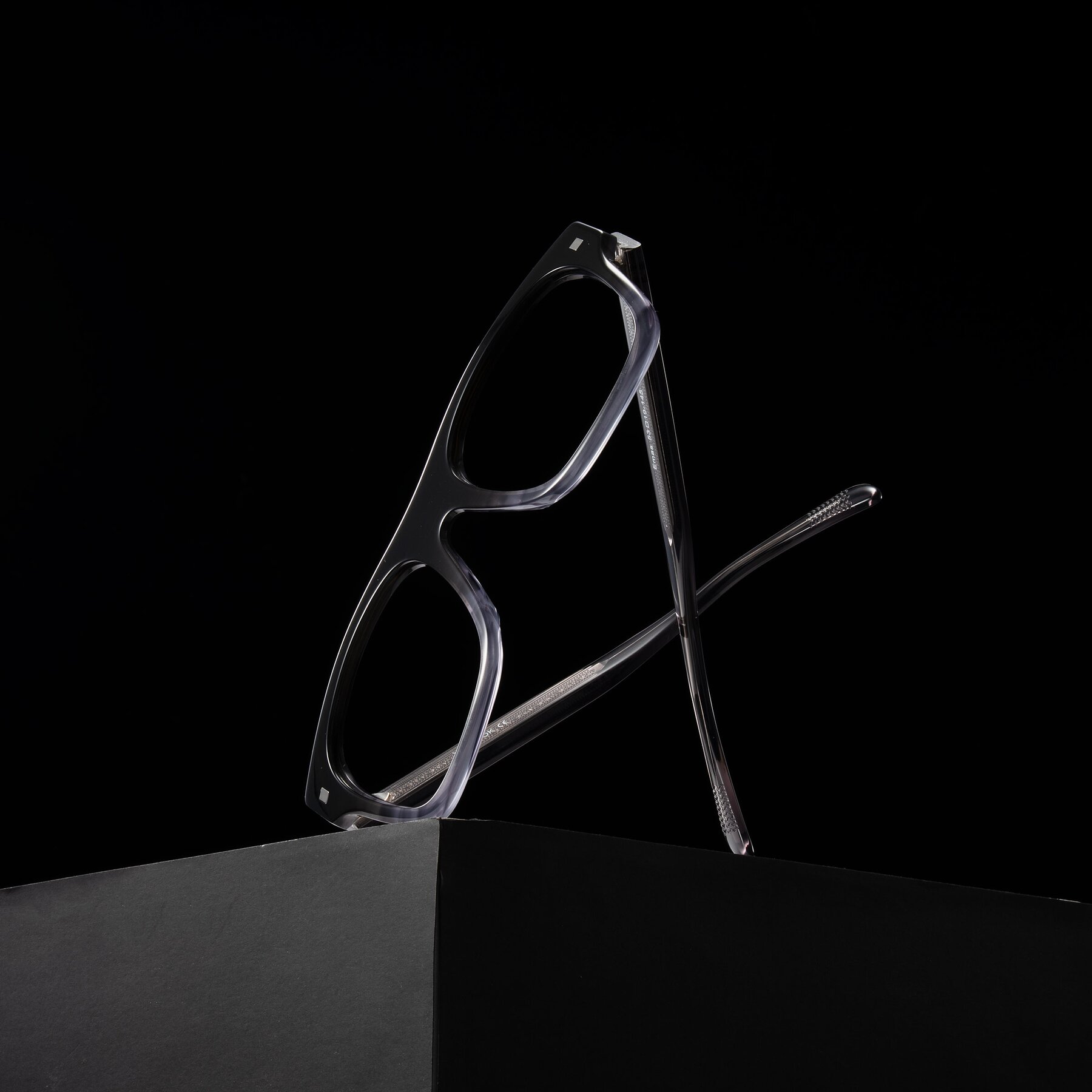 Lifestyle photography #1 of Emas in Gray Striped with Clear Reading Eyeglass Lenses