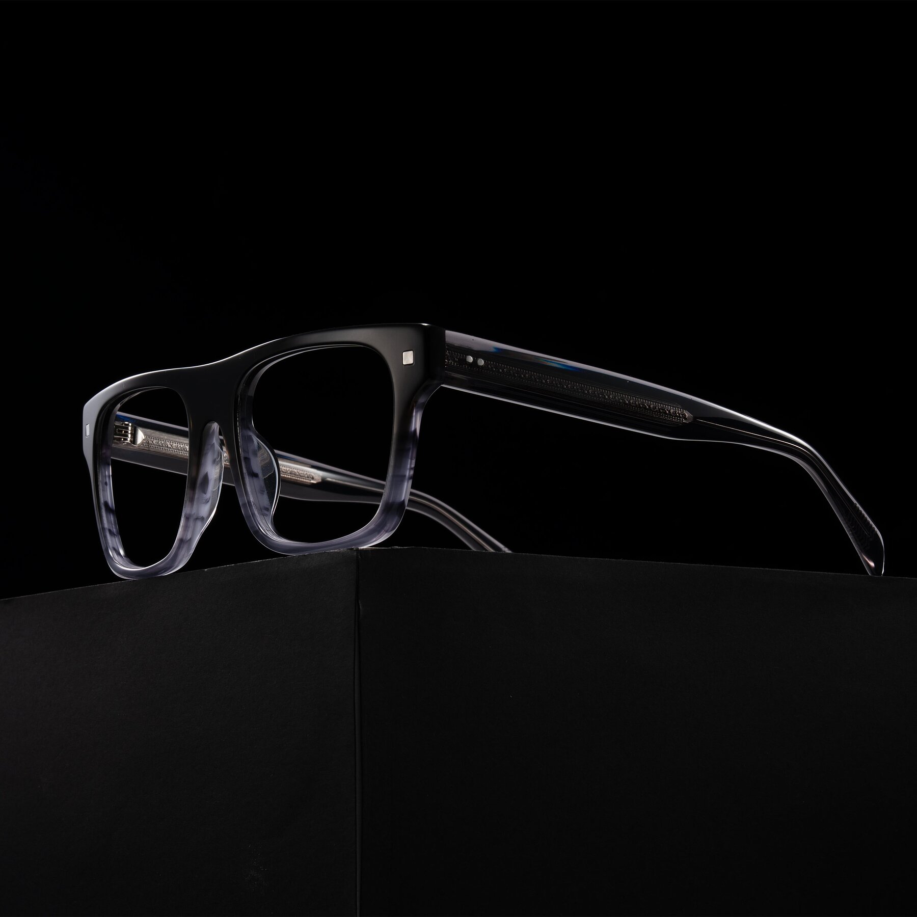 Lifestyle photography #2 of Emas in Gray Striped with Clear Reading Eyeglass Lenses