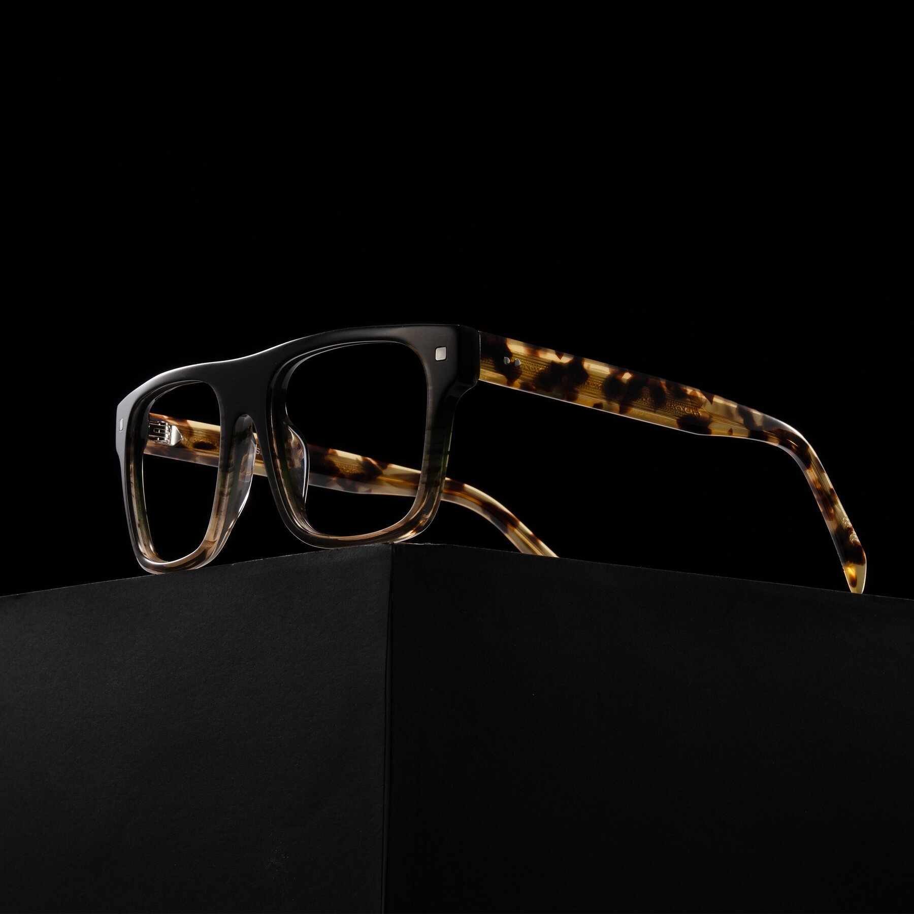 Lifestyle photography #2 of Emas in Green Brown Striped/Honey Tortoise with Clear Reading Eyeglass Lenses