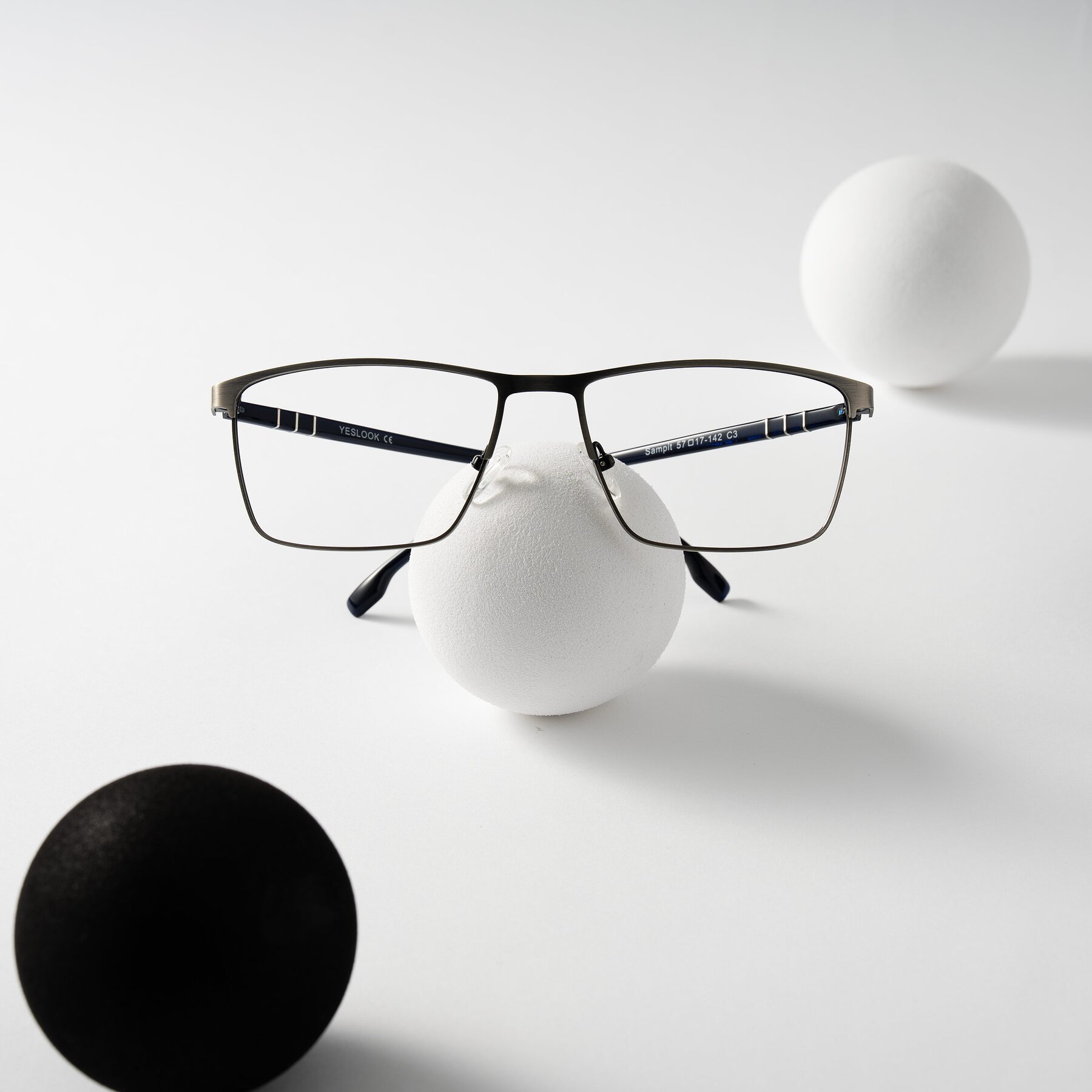 Lifestyle photography #1 of Sampit in Brushed Silver with Clear Reading Eyeglass Lenses