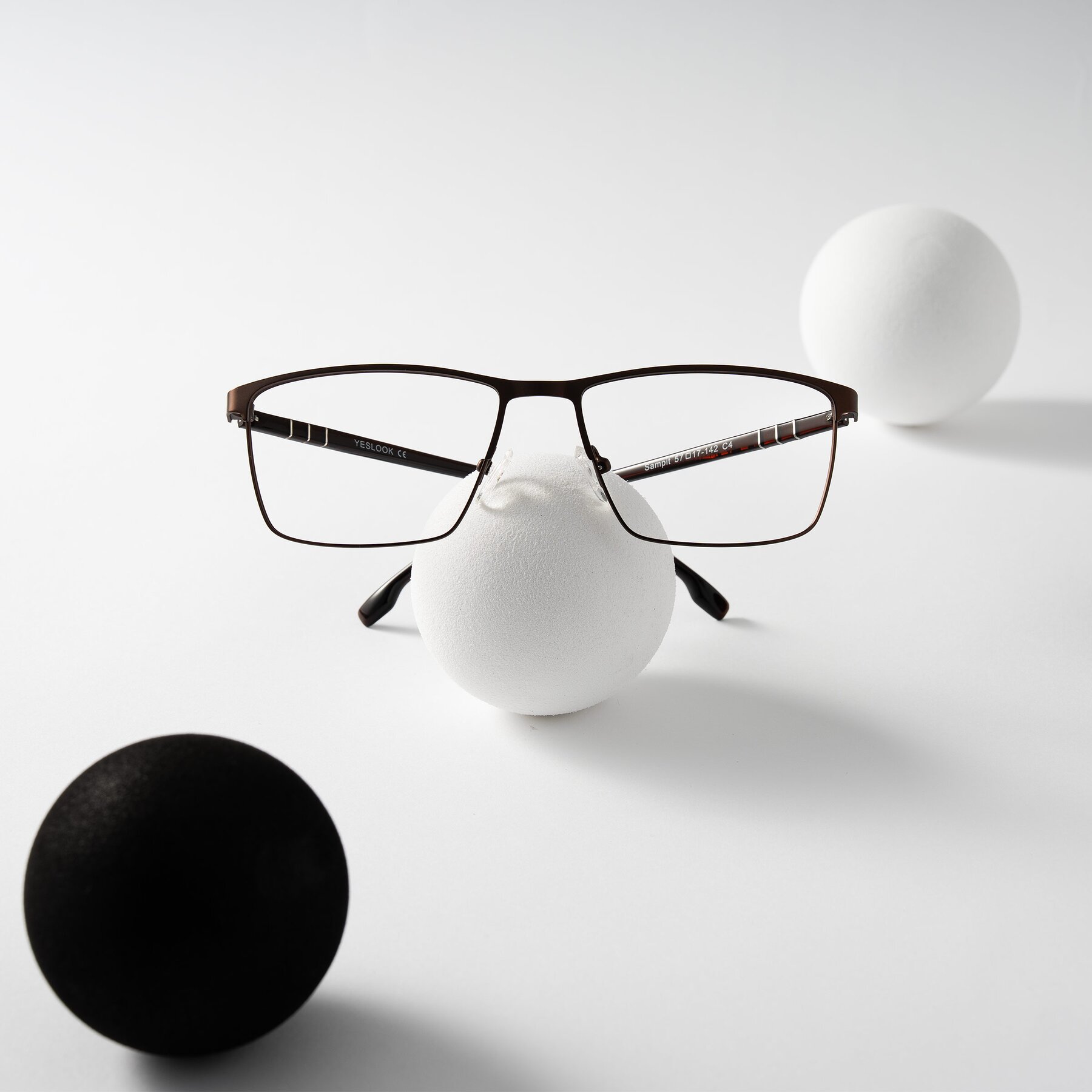 Lifestyle photography #1 of Sampit in Matte Brown with Clear Eyeglass Lenses