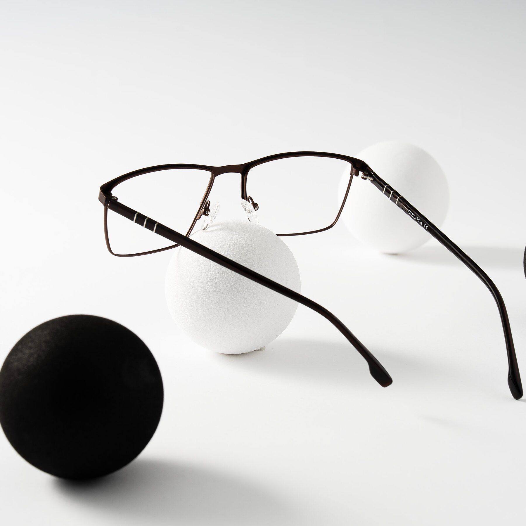 Lifestyle photography #2 of Sampit in Matte Brown with Clear Eyeglass Lenses