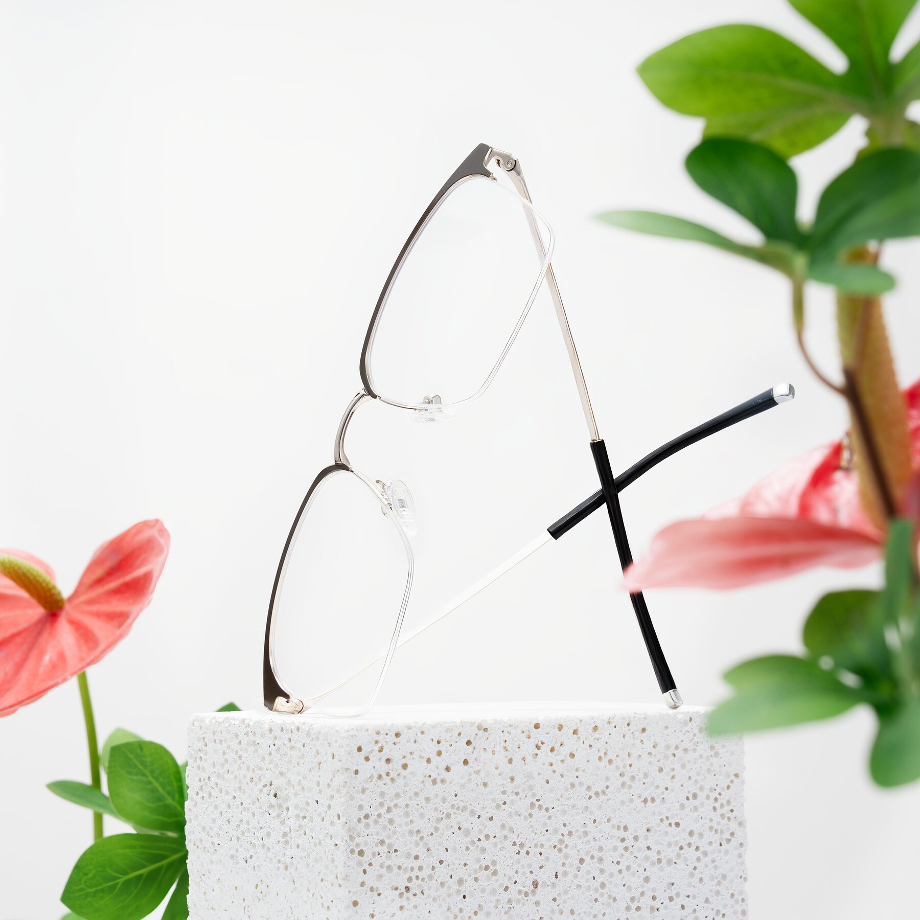 Lifestyle photography #2 of Volkho in Matte Brown/Gold with Clear Eyeglass Lenses