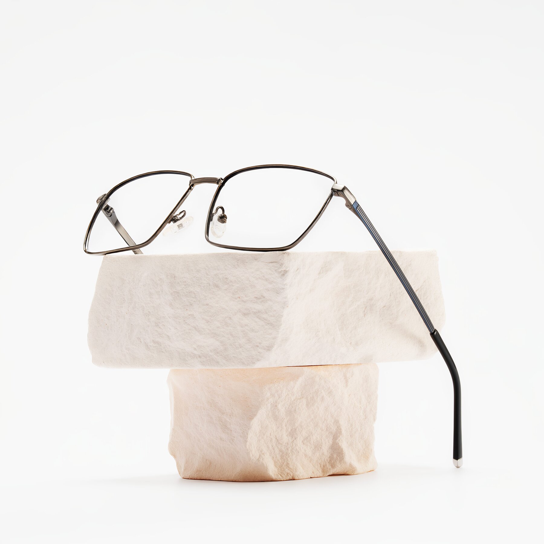 Men's lifestyle photography #1 of Lynch in Gunmetal with Clear Blue Light Blocking Lenses