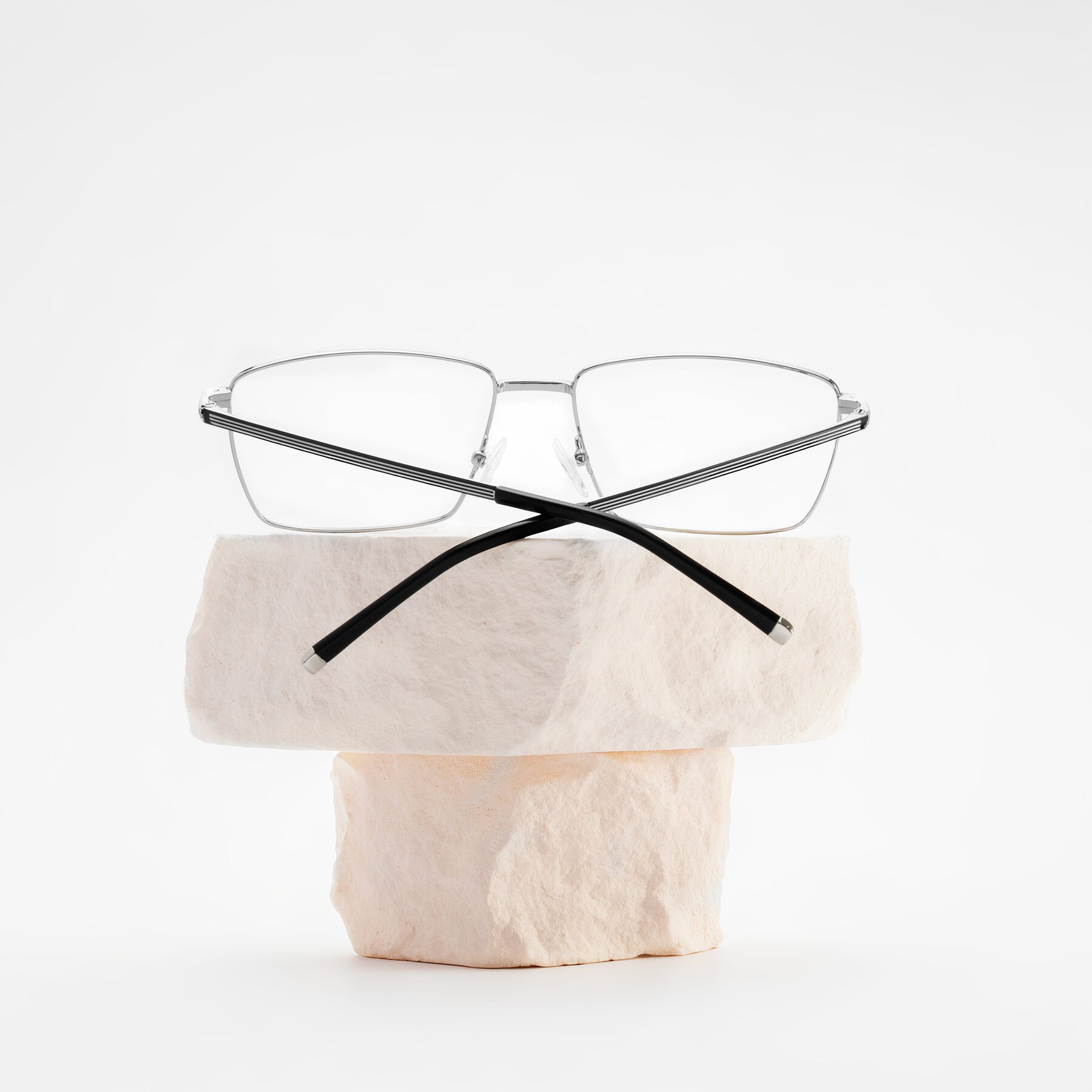 Men's lifestyle photography #2 of Lynch in Silver with Clear Reading Eyeglass Lenses