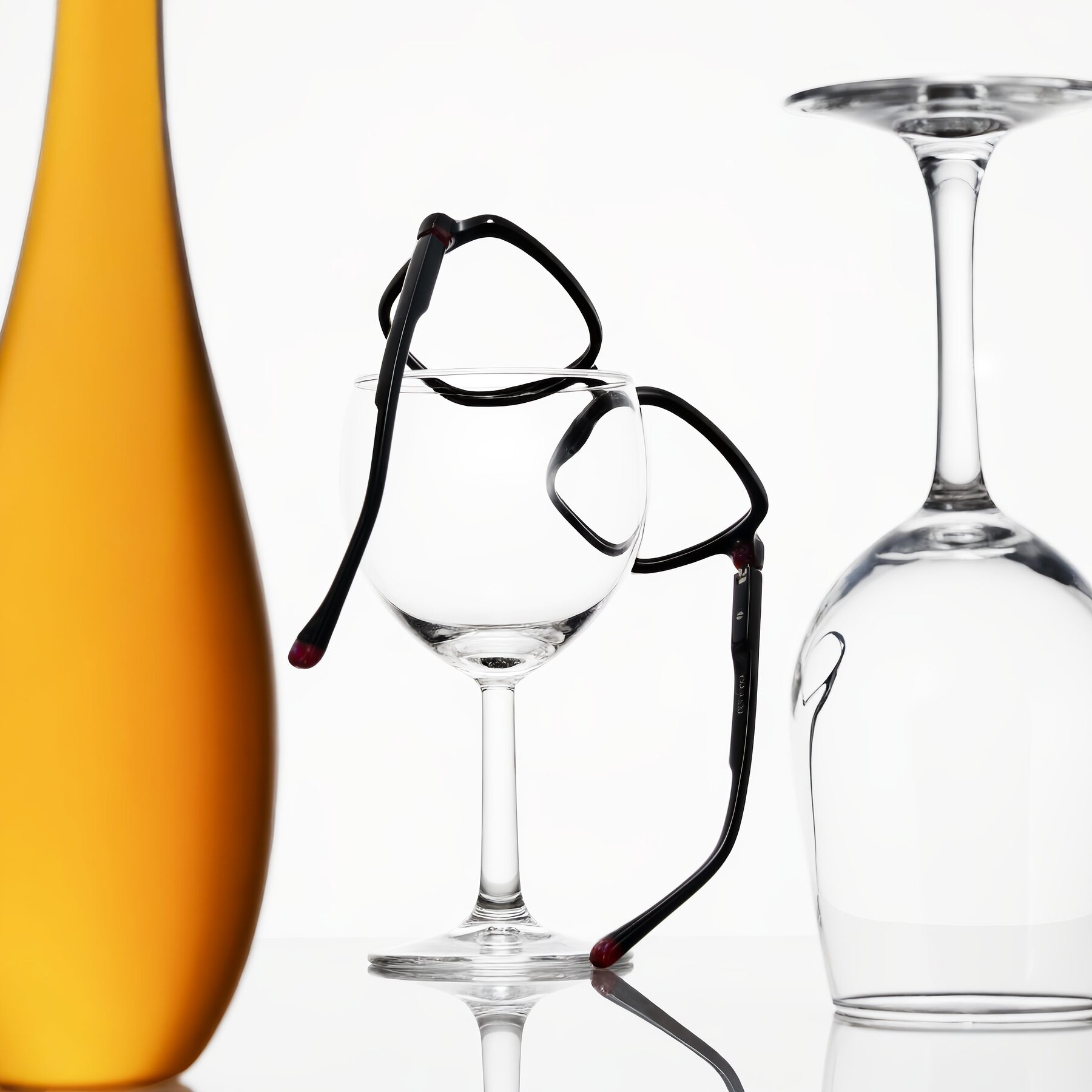 Lifestyle photography #2 of Huynh in Black with Clear Reading Eyeglass Lenses