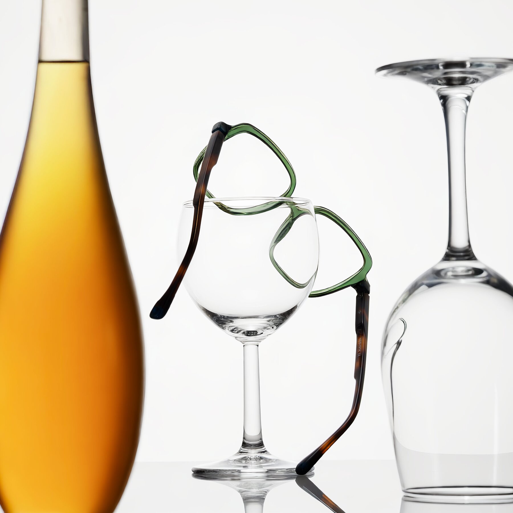 Lifestyle photography #2 of Huynh in Green/Tortoise with Clear Blue Light Blocking Lenses