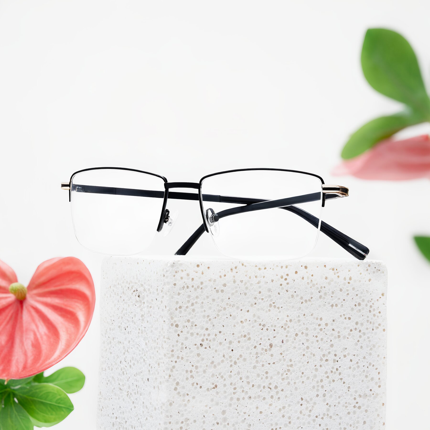 Men's lifestyle photography #1 of Ngoyi in Matte Black with Clear Eyeglass Lenses