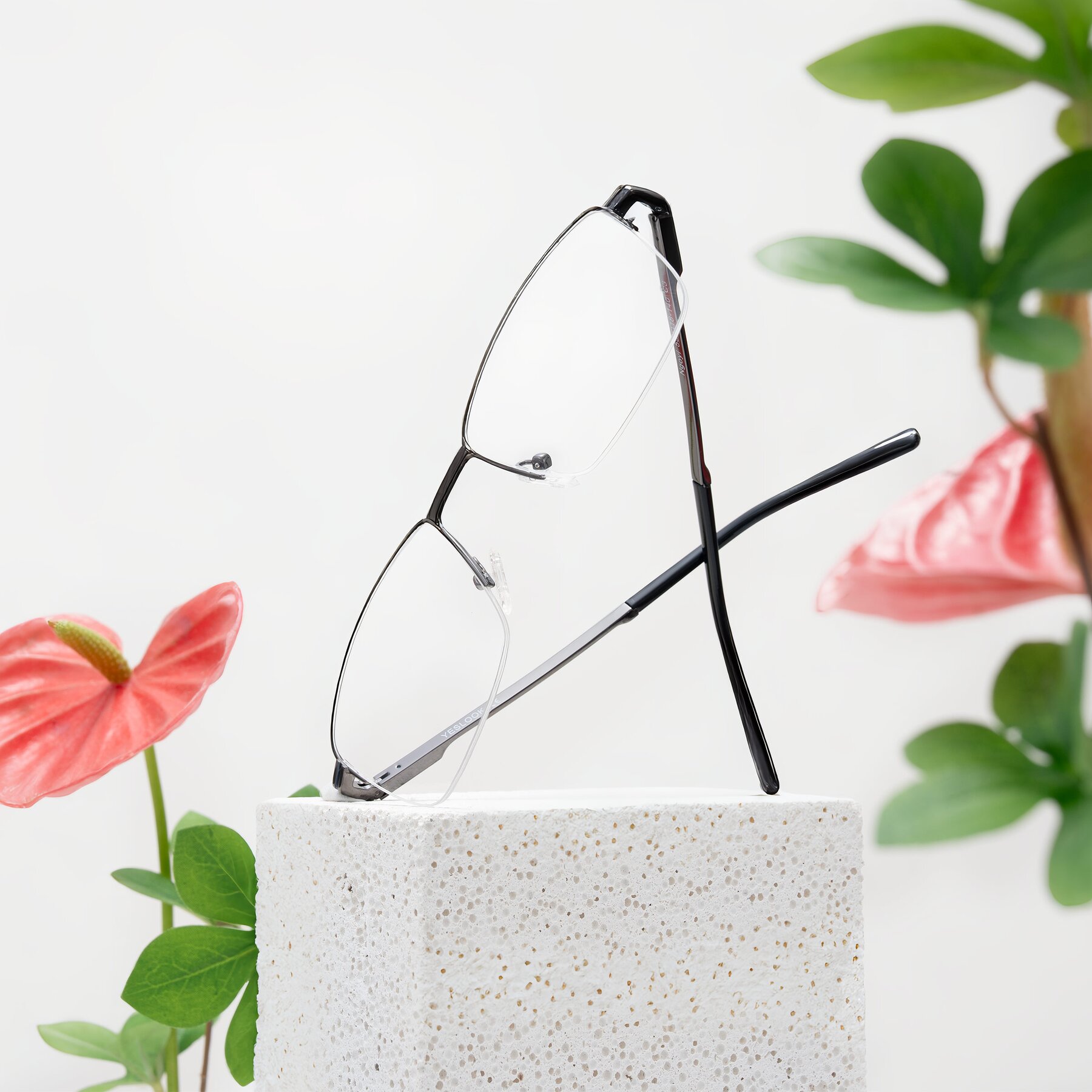 Men's lifestyle photography #2 of Ngoyi in Gunmetal with Clear Blue Light Blocking Lenses