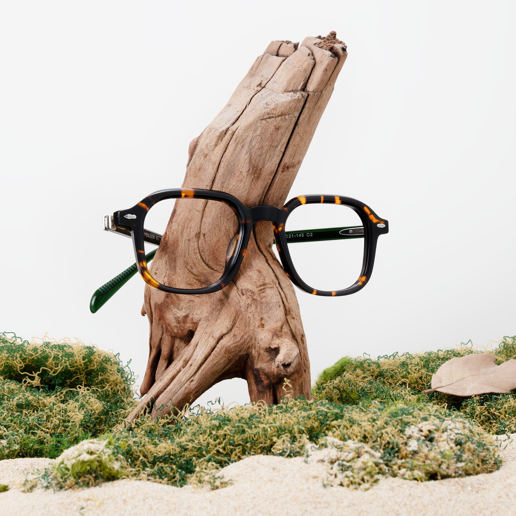 Lifestyle photography #1 of Salyba in Tortoise/Green with Clear Blue Light Blocking Lenses