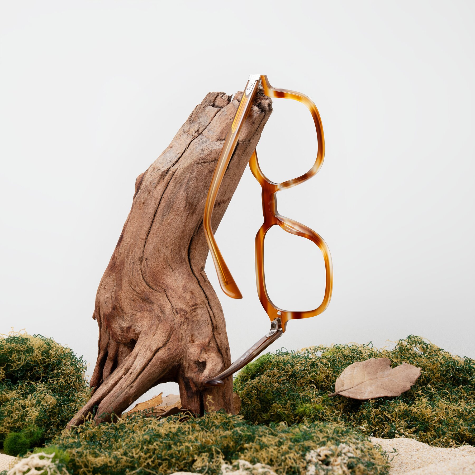 Lifestyle photography #2 of Salyba in Amber Striped with Clear Reading Eyeglass Lenses