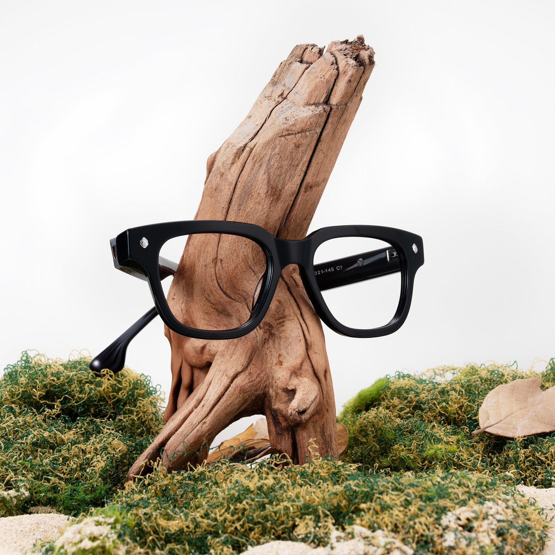 Lifestyle photography #1 of Jensen in Black/Gray Striped with Clear Reading Eyeglass Lenses